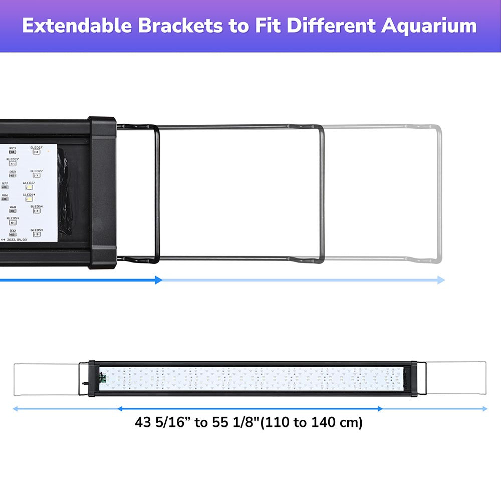 AquaBasik LED Aquarium Light for Plants & Reef - Full Spectrum RGBW Lighting System - Perfect for 44-55 Gallon Fish Tanks (Ideal for Freshwater & Saltwater Aquariums, Coral Growth & Planted Tanks)