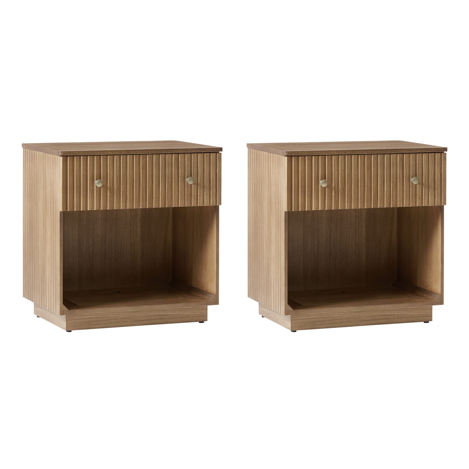 1 Drawer Nightstand with Open Shelf & USB Charging Station - Modern Bedside Table for Small Spaces, Bedroom, Living Room | Optional Types Available