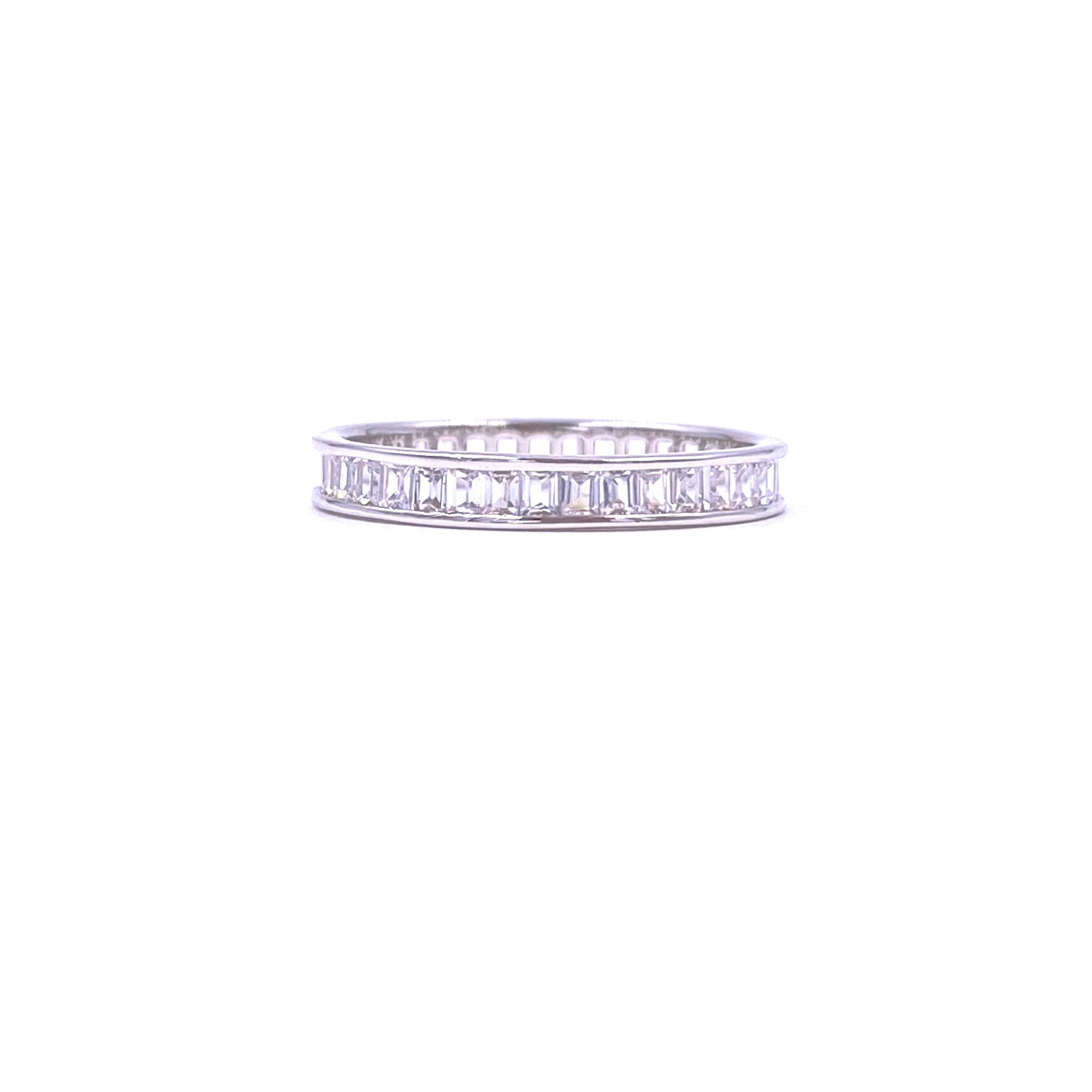 Ashley Gold Sterling Silver Bezel Princess Cut Cubic Zirconia Eternity Band Ring for Women - Perfect for Weddings, Anniversaries & Special Occasions