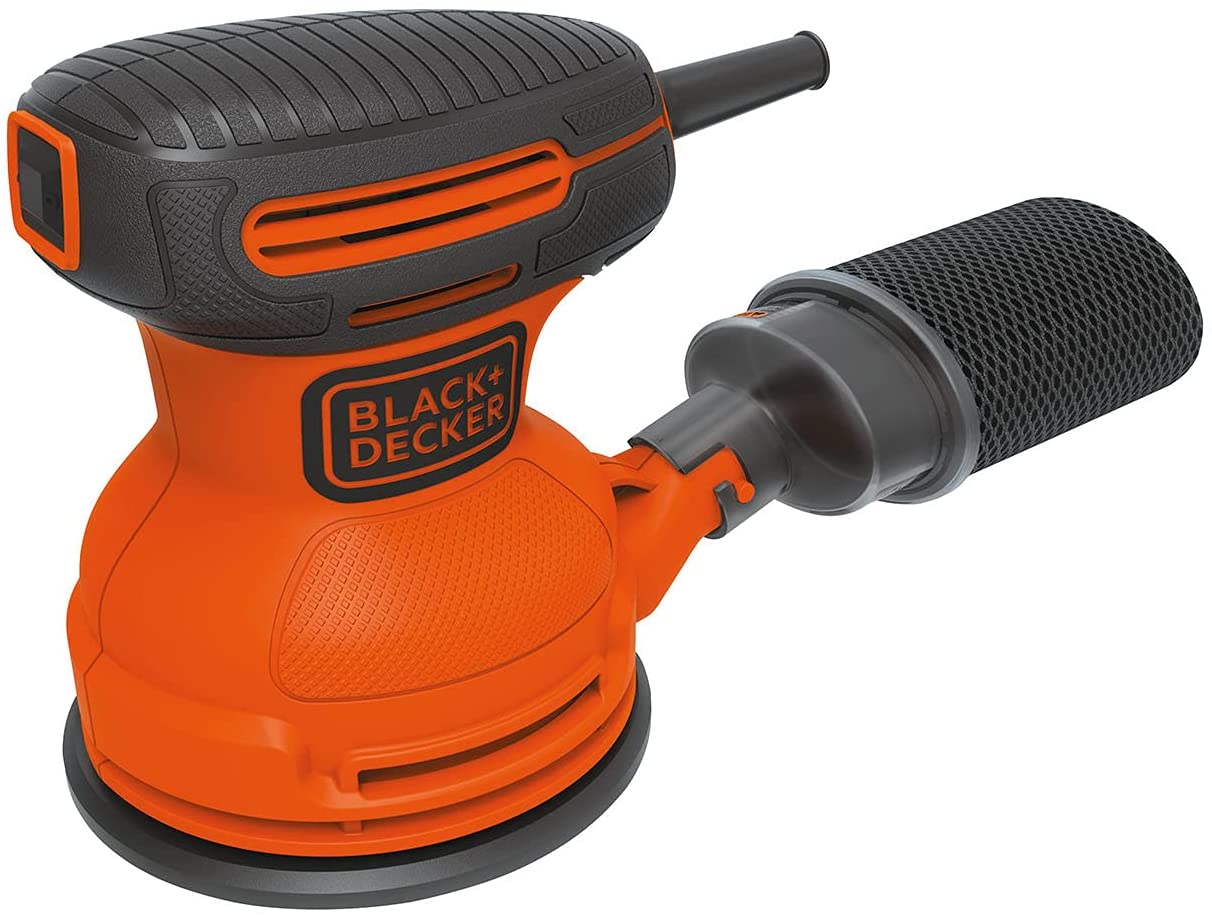 BLACK+DECKER BDERO100 Random Orbital Sander - 5 Inch Hook & Loop Sanding Disc, 12000 OPM, Lightweight & Compact for Woodworking, Furniture Refinishing & DIY Projects