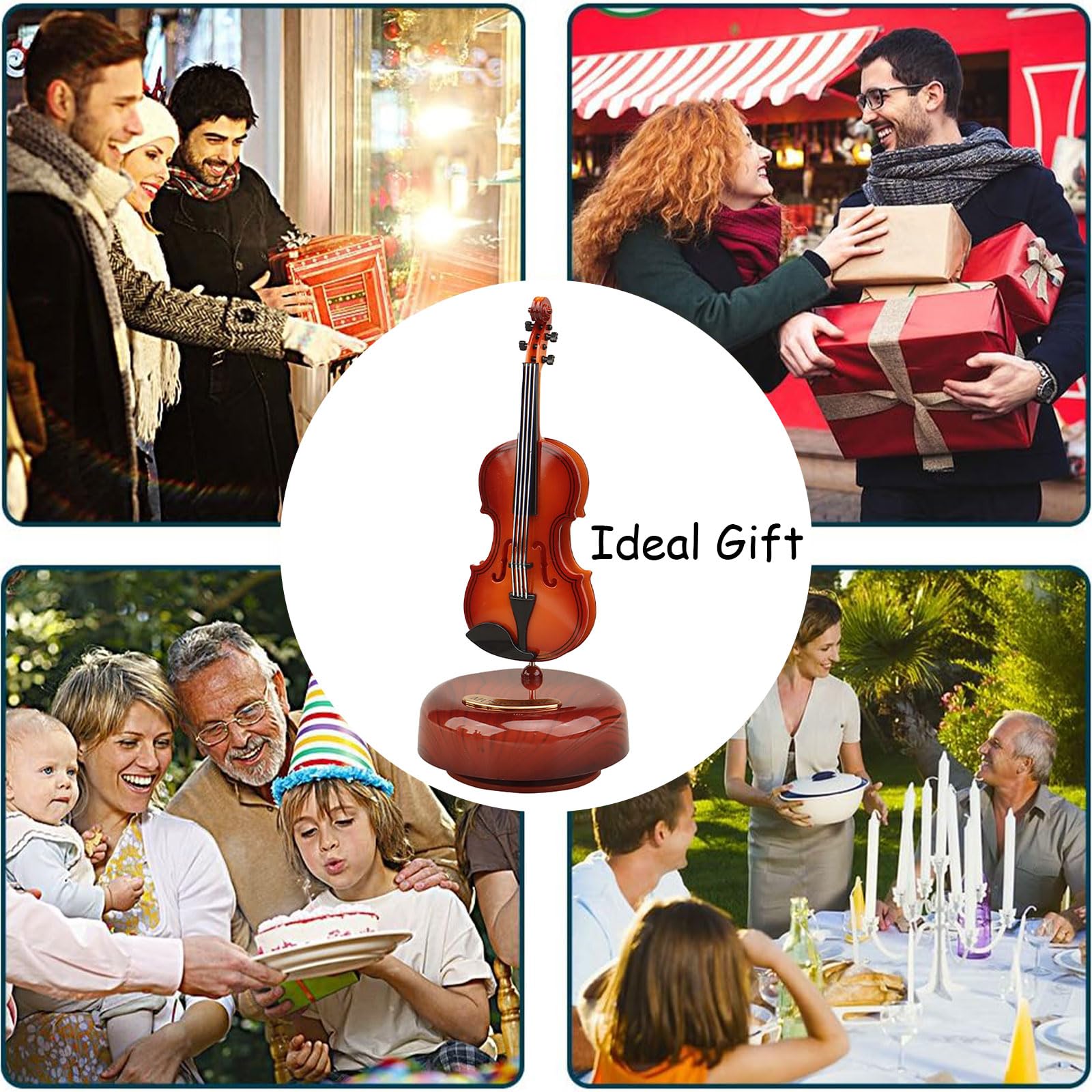 Classical Violin Music Box - Mini Replica Instrument Gift for Home & Office Decor, Perfect for Music Lovers & Classical Enthusiasts | Great for Birthday, Wedding, Anniversary Gifts & Room Decoration