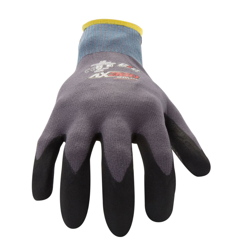 212 Performance AXDG 16 009PR AX360 Dotted Grip Nitrile Dipped Work Gloves - 1 Pair, Medium Charcoal - Durable & Comfortable for Construction, Gardening & DIY Projects