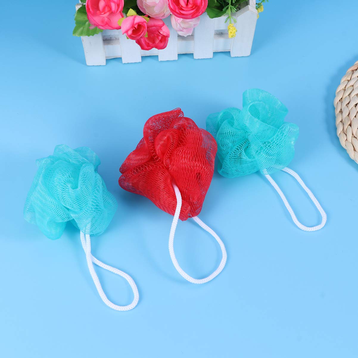10-Pack Mesh Bath Sponges & Shower Puff Balls - Exfoliating Body Scrubber for Gentle Skin Cleansing - Perfect for Spa, Bath & Shower Relaxation