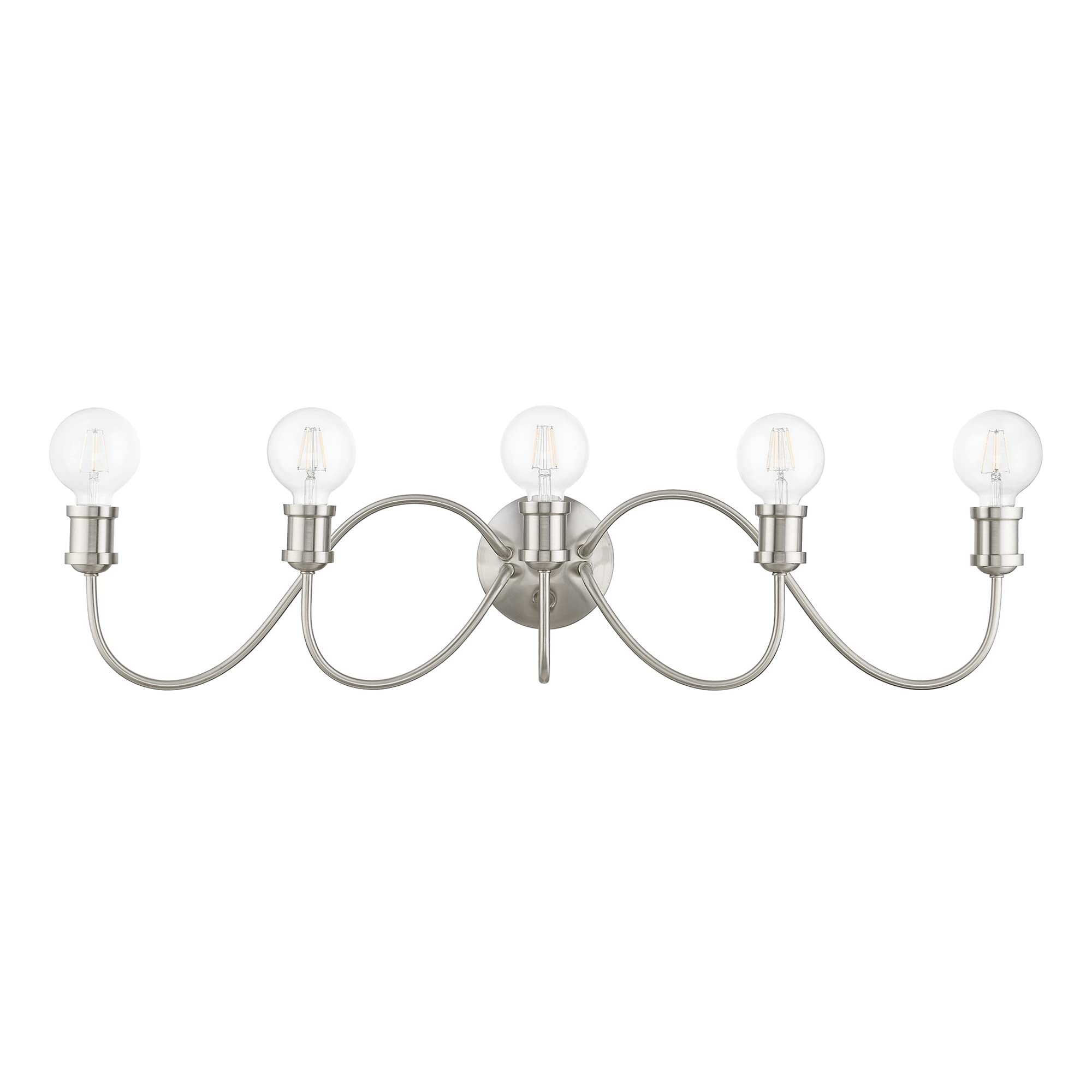 Livex Lighting 16575-91 Lansdale 5-Light Large Bathroom Vanity Sconce in Brushed Nickel - 33.5