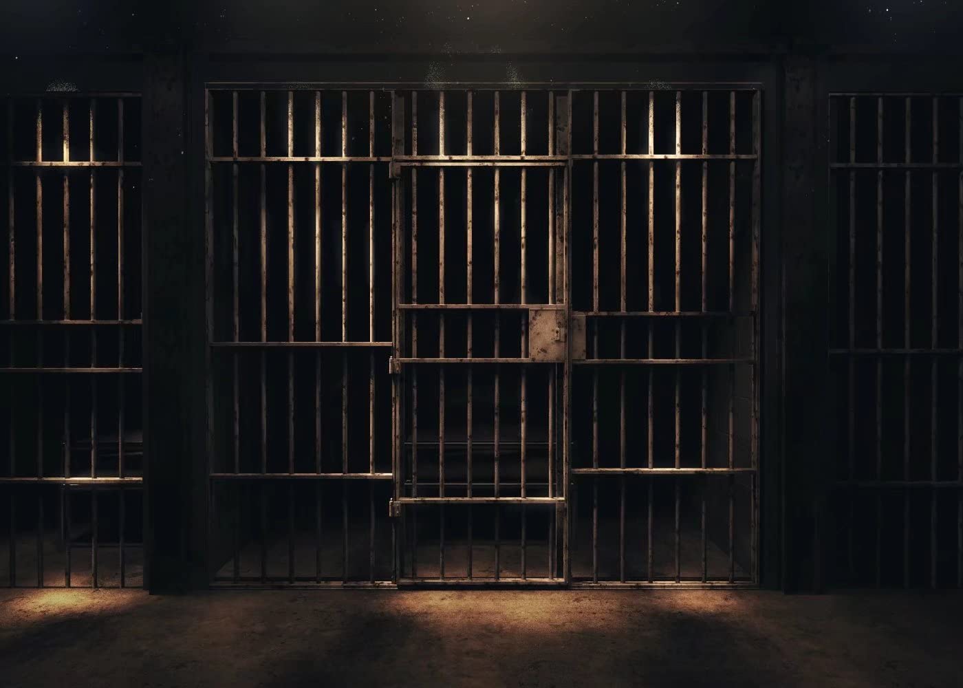 BELECO 7x5ft Jail Backdrop Fabric - Scary Prison Theme Party Decoration for Halloween, Bachelorette, Police & Gangster Parties - Photo Studio Props for Kids & Adults - Perfect for Themed Events, Birthday Parties & Studio Photography