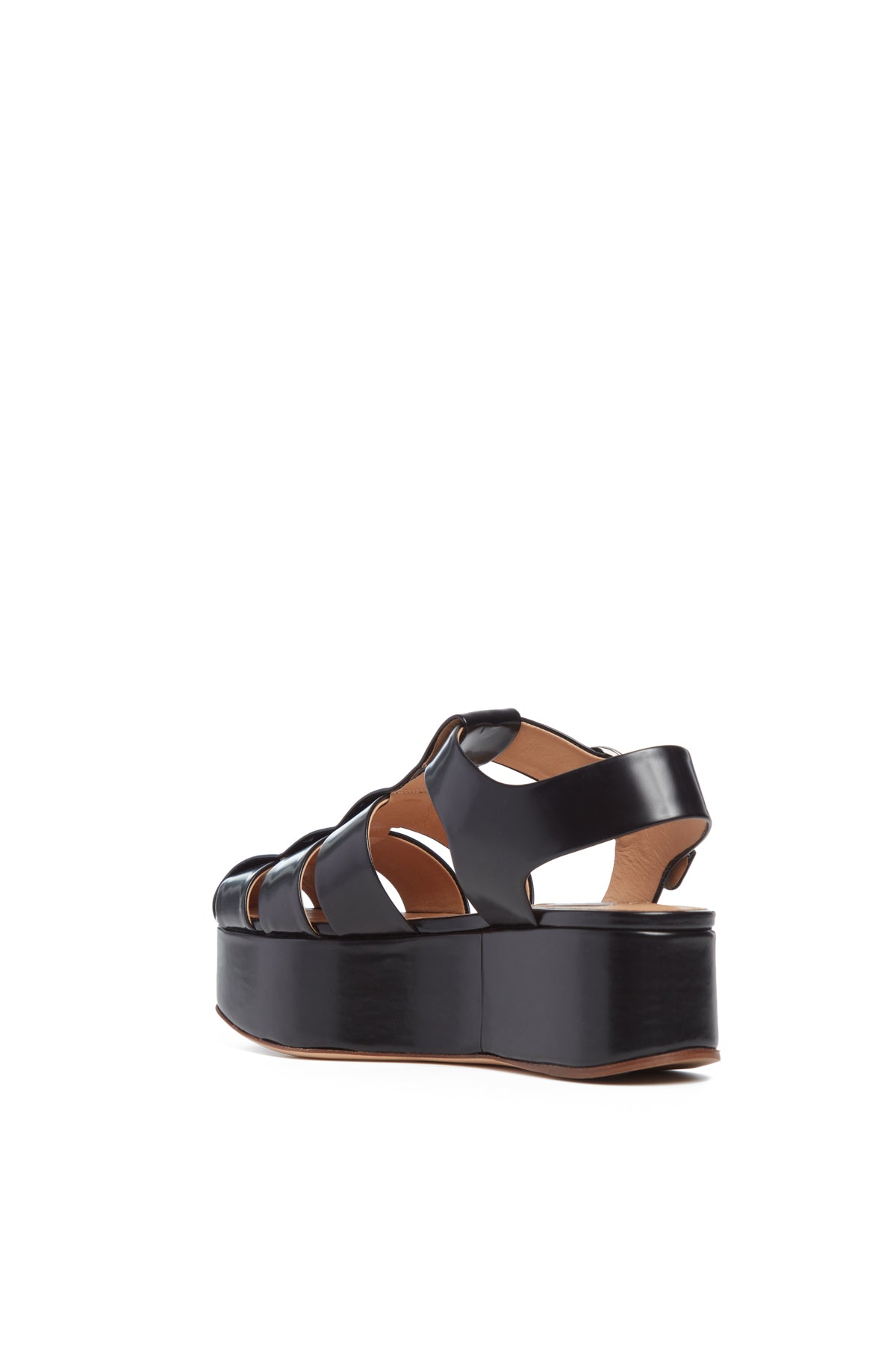 Mila Women's Black Leather Platform Sandals - Comfortable & Stylish for Casual Outings, Beach Walks & Summer Fashion