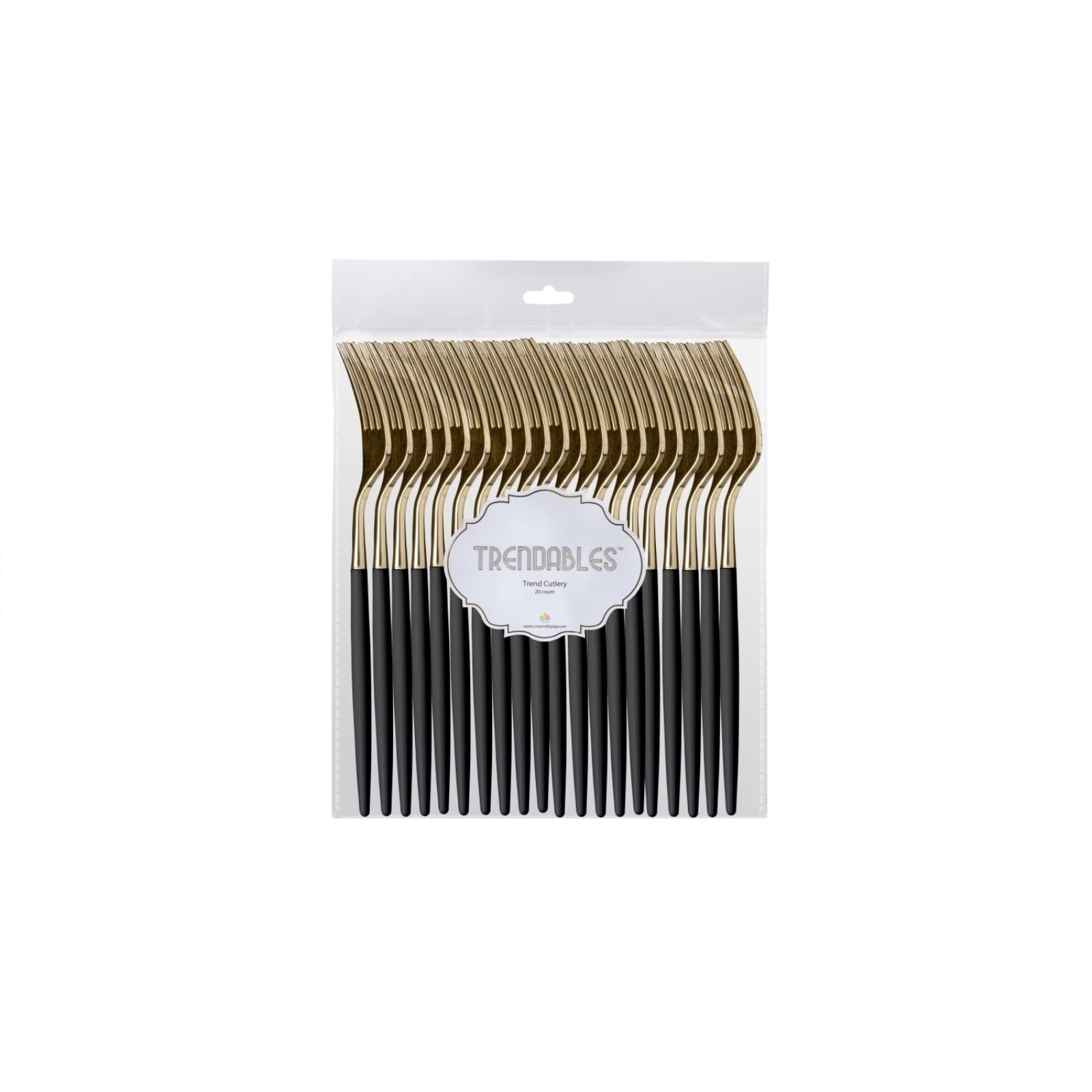 Trendables 120-Pack Heavy Duty Disposable Plastic Forks - Elegant Black & Gold Two-Tone Utensils for Weddings, Parties, Catering & Events | Durable Plastic Silverware for Home, Office & Outdoor Use