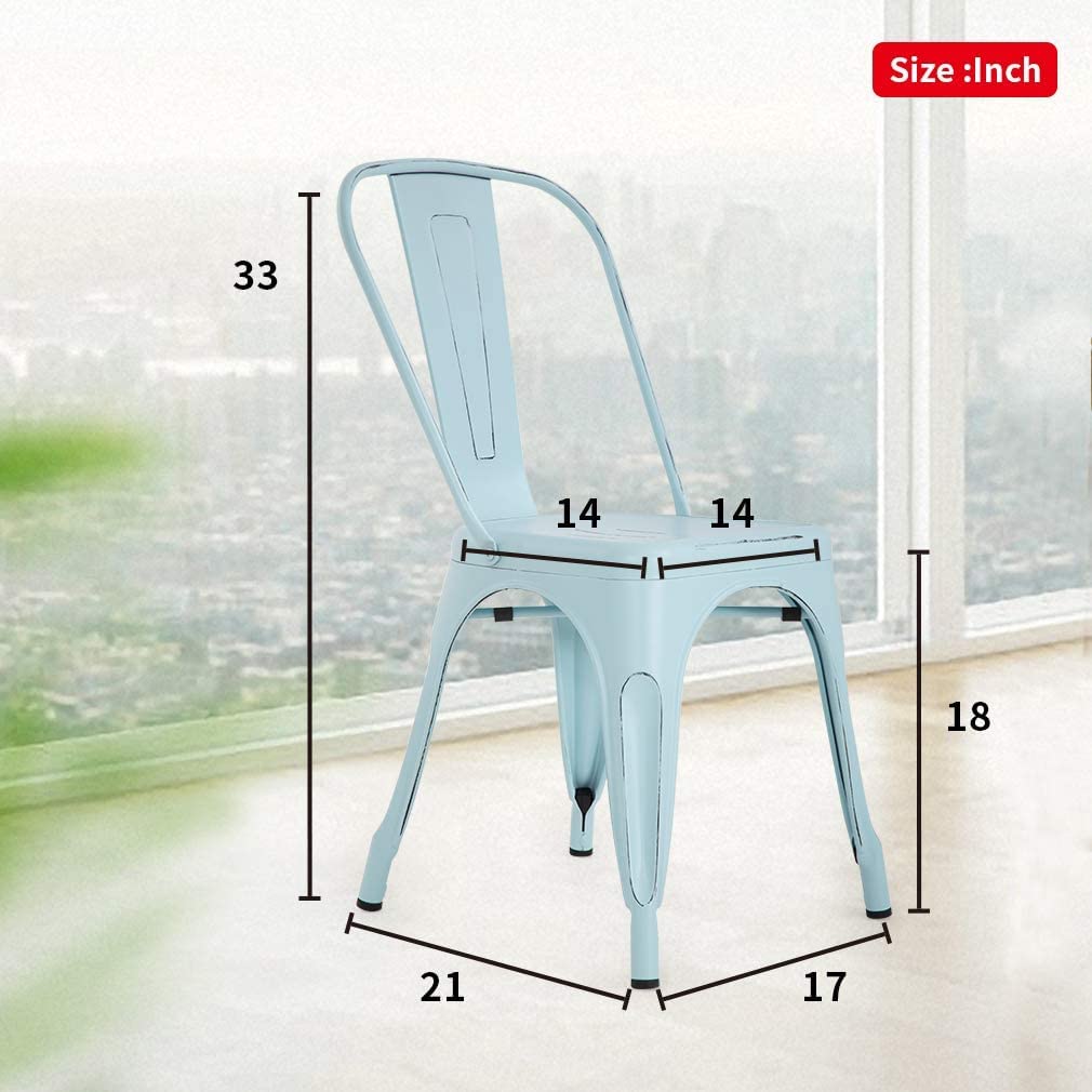 4-Pack Metal Dining Chairs Set - 18