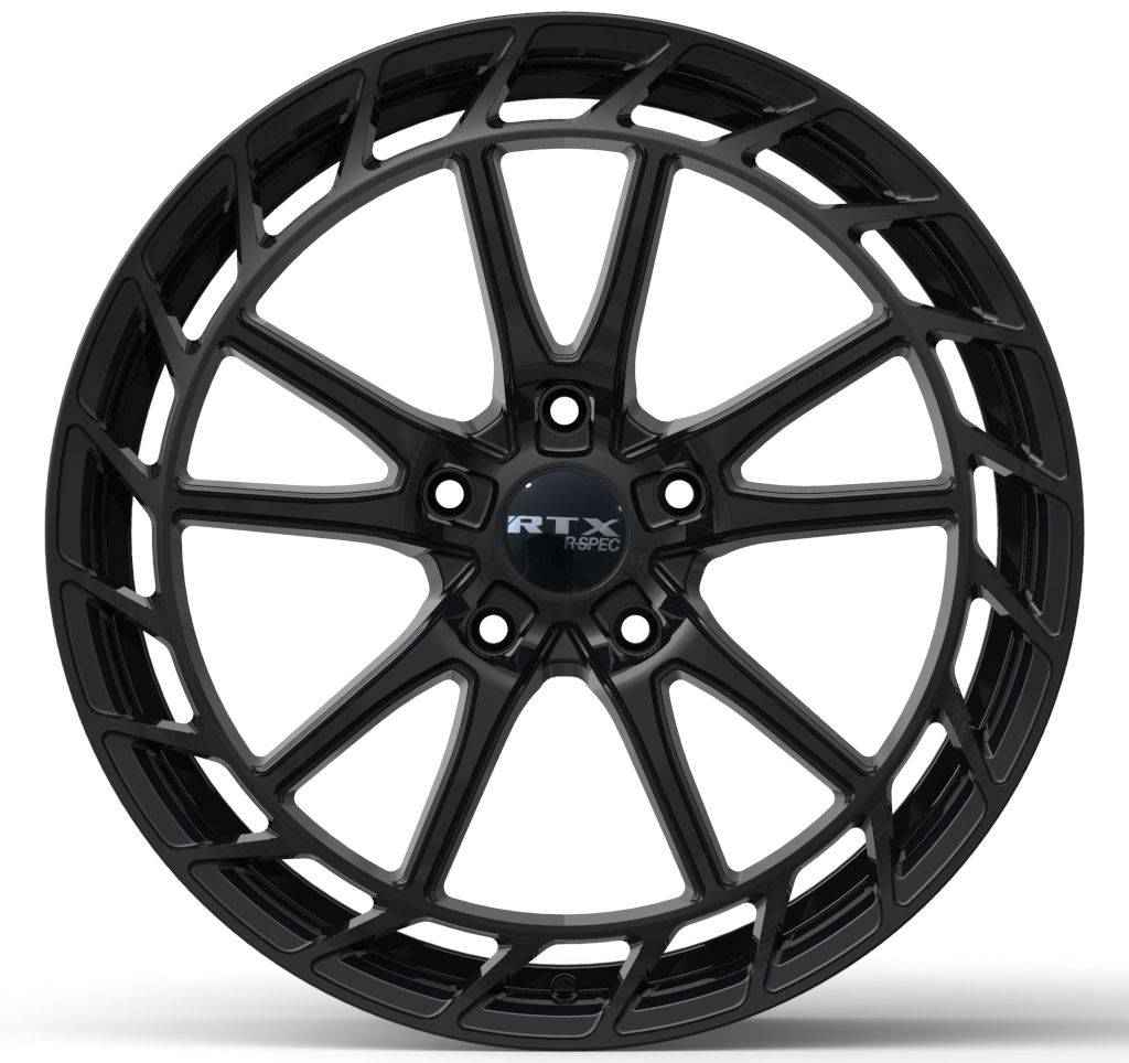 RTX R SPEC RS05 20x8.5 Inch Gloss Black Alloy Wheel Rim - 5x114.3 Bolt Pattern, 40 Offset, 67.1mm Center Bore (Center Caps Included) - Perfect for Honda Accord, Toyota Camry & Nissan Altima Custom Upgrades