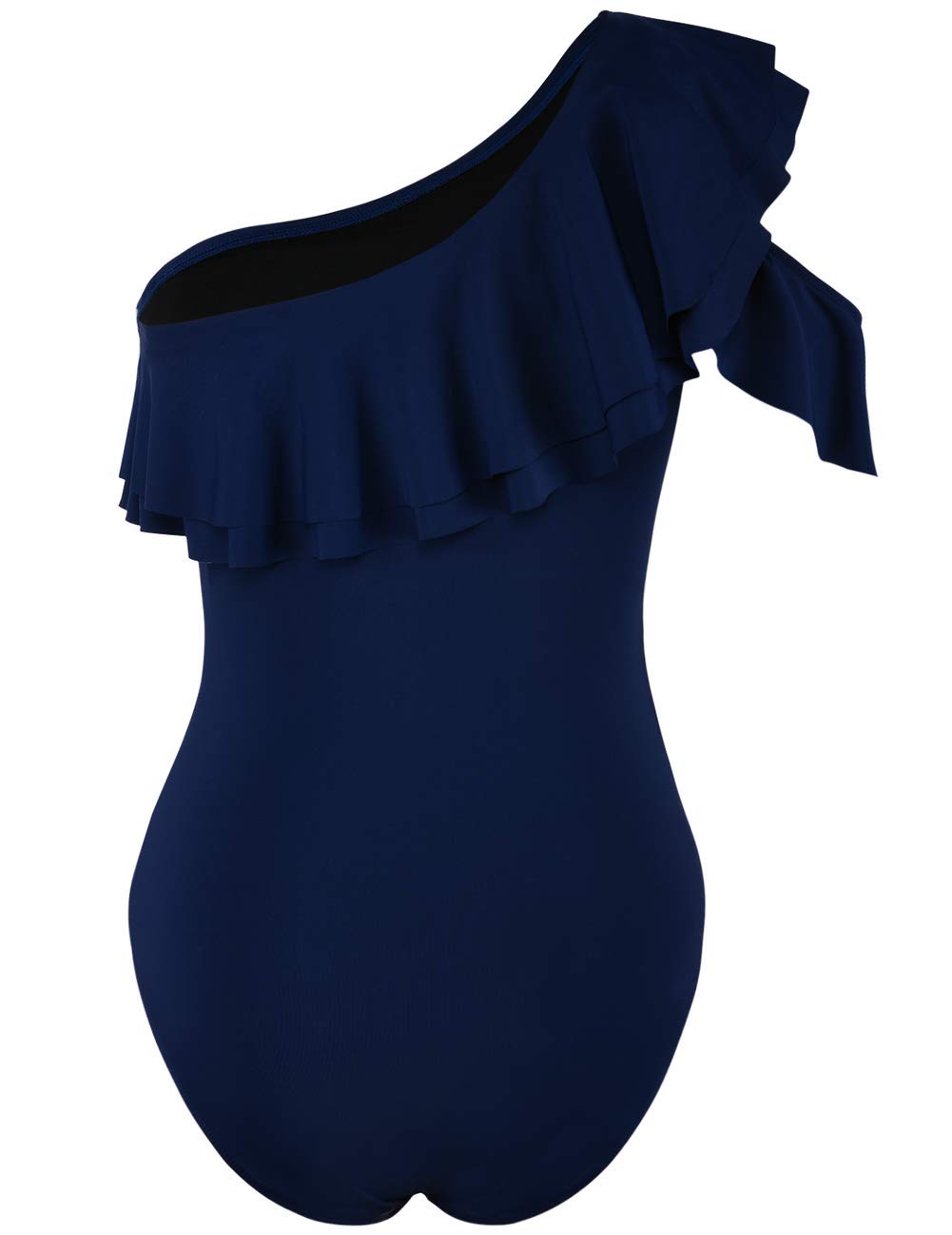 Hilor Women's One Shoulder Asymmetric One Piece Swimsuit - Ruffled Bathing Suit for Beach, Pool & Vacation | Sexy Monokini Swimwear for Women