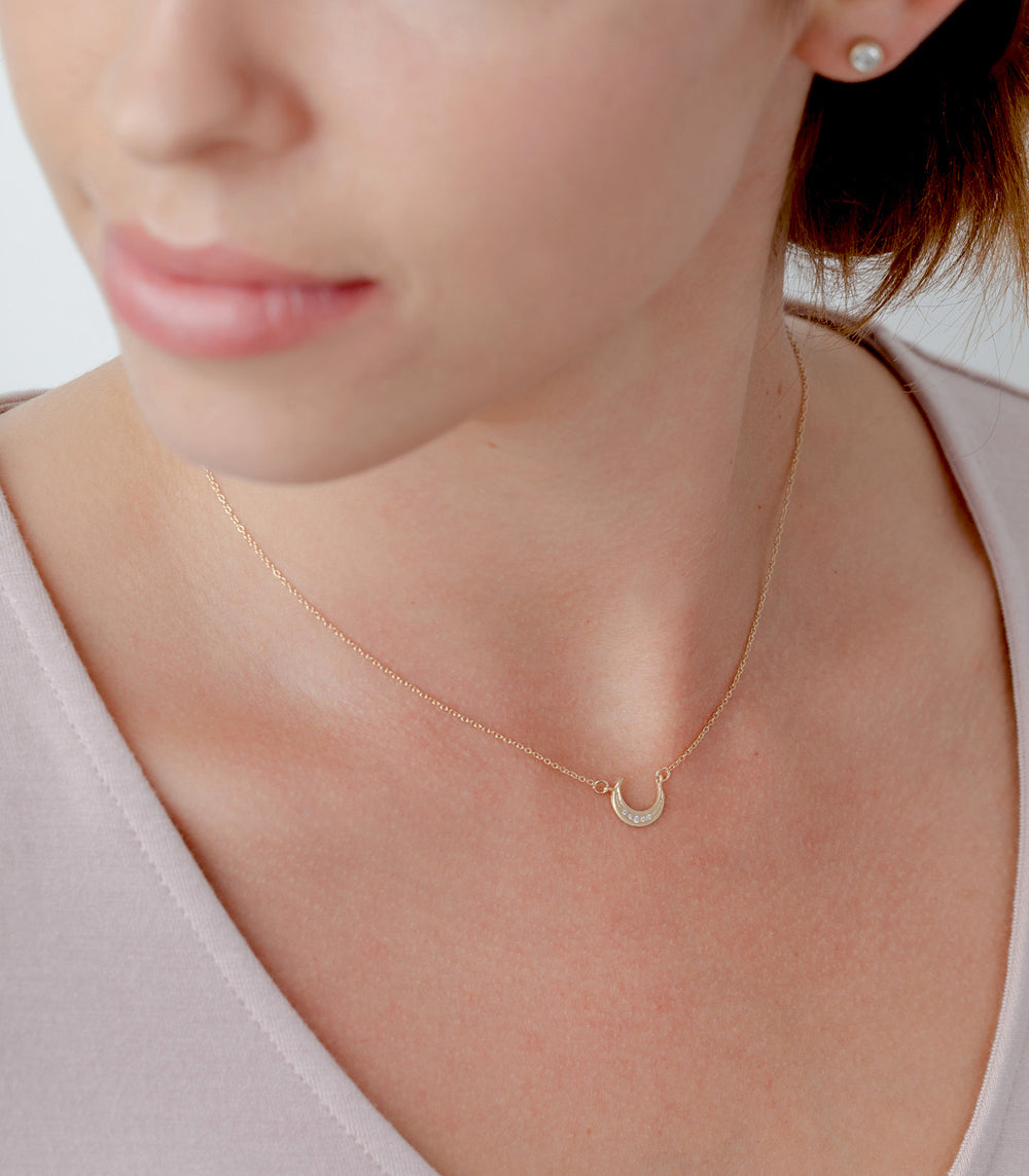 Love You to the Moon Necklace - Romantic Silver Moon Pendant Jewelry for Women - Perfect Gift for Anniversary, Valentine's Day & Couples