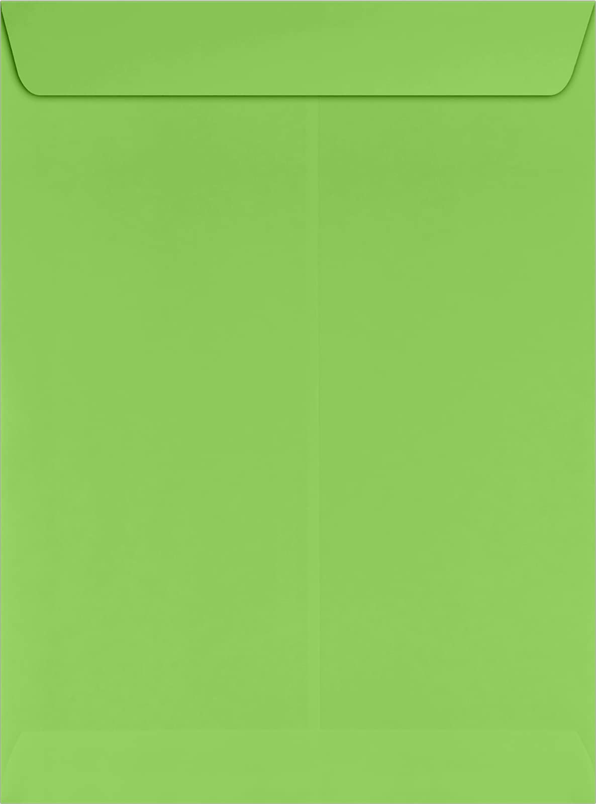 Premium LUXPaper 9 x 12 Open End Envelopes - Peel & Press Seal, Limelight Green, 80lb Text Weight (Pack of 500) - Perfect for Business Mail, Invitations & Greeting Cards