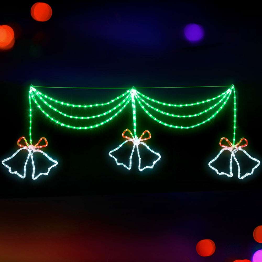 1.8M Christmas Lights - 288 LED Bell Motif Holiday Decorations for Indoor/Outdoor Use | Perfect for Xmas Tree, Home, Yard & Party Decor