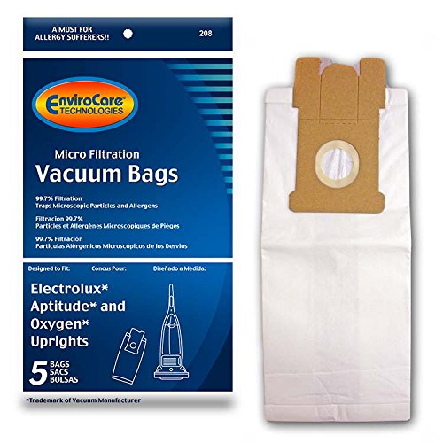 EnviroCare 5-Pack Replacement Micro Filtration Vacuum Cleaner Dust Bags for Electrolux Upright Oxygen & Aptitude Models | HEPA Filter Compatible | Ideal for Pet Hair, Allergies & Deep Cleaning