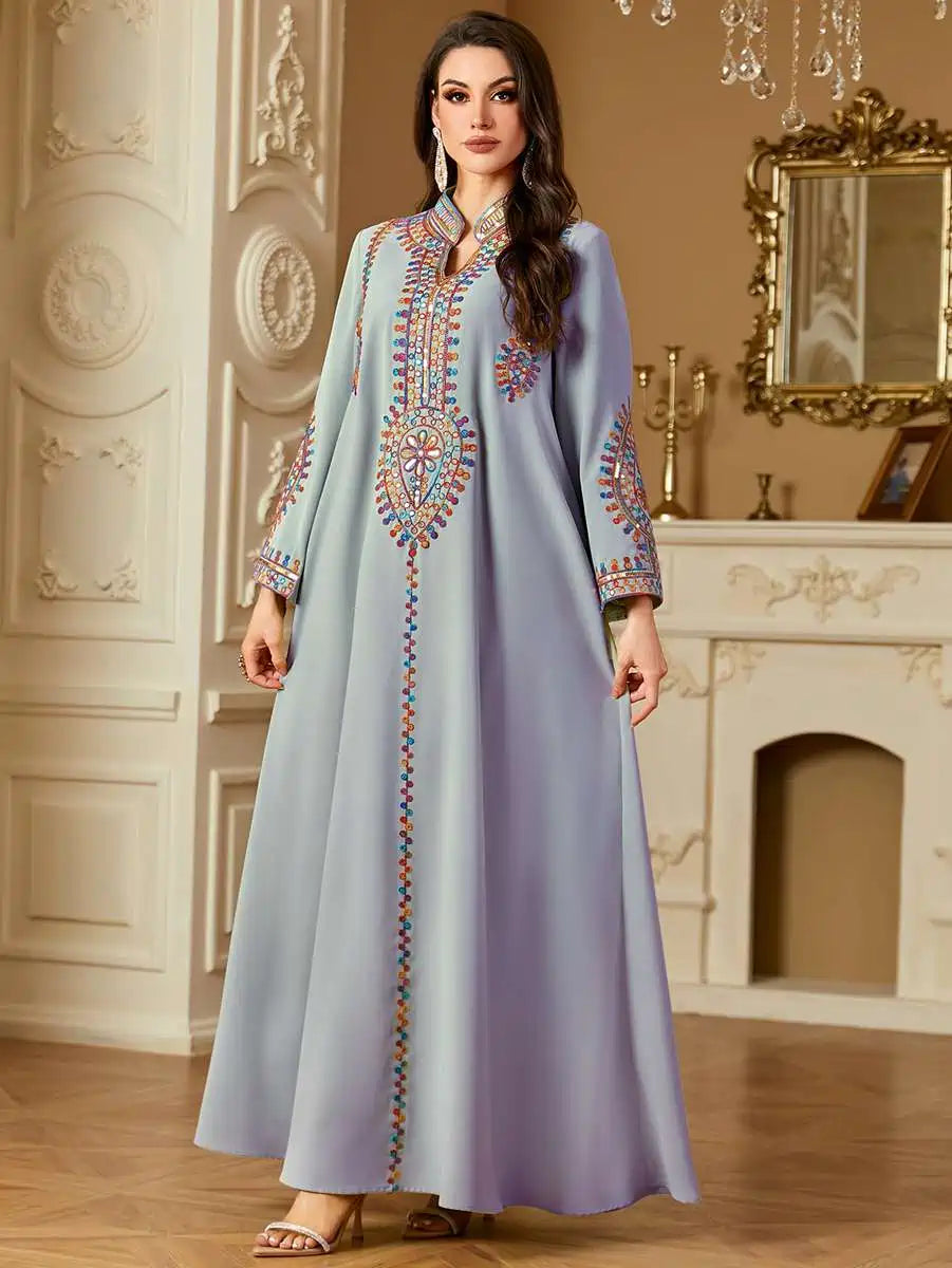 Elegant Eid Dress for Women - Embroidered Caftan Kaftan Dress #254219 | Perfect for Eid Celebrations, Weddings & Special Occasions