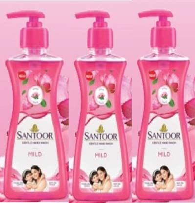 Santoor Gentle Hand Wash Mild 200ml - Pack of 3 (600ml Total) | Moisturizing Hand Soap with Natural Ingredients | Perfect for Home, Office, and Bathroom Use