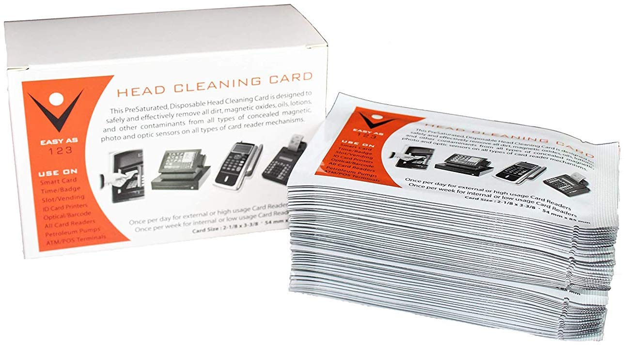 ATM Card Reader Cleaning Cards - Magnetic Strip Cleaner for Credit/Debit Cards - Perfect for Banks, Retail Stores & Self-Service Kiosks