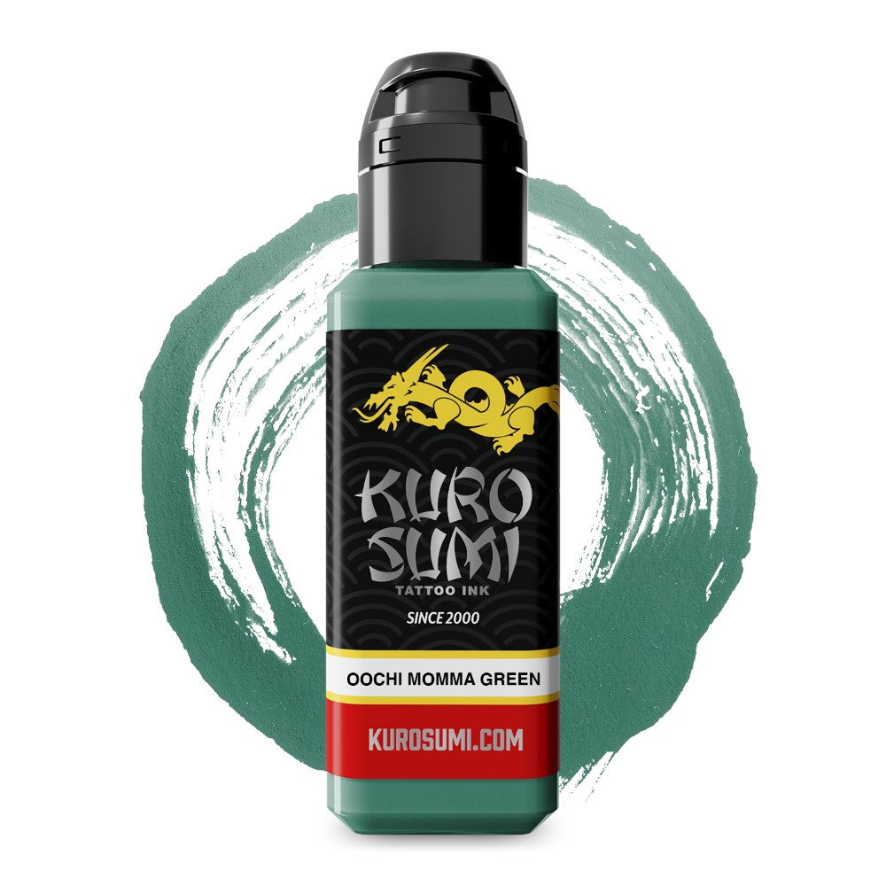 Kuro Sumi Oochi Momma Green Tattoo Ink - Professional Vegan Tattoo Supplies for Artists - Perfect for Black & Grey, Traditional, and Japanese Tattoo Styles