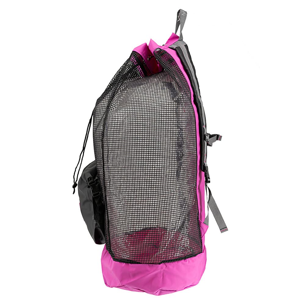 AKONA Huron DX Heavy Duty Mesh Backpack with Waterproof Dry Bag - Perfect for Hiking, Camping, Travel & Outdoor Adventures