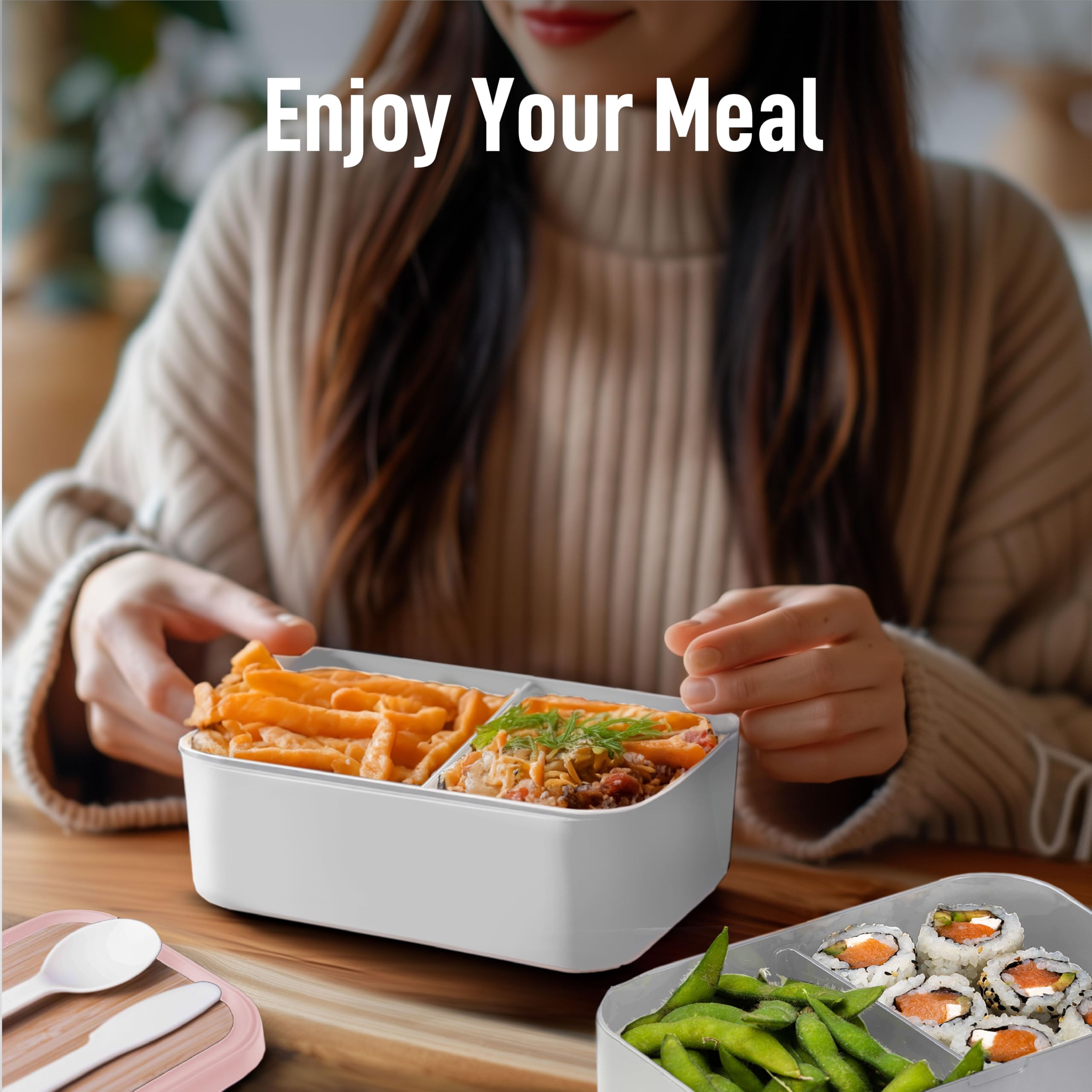 Premium Bento Box for Adults - 67 fl oz BPA-Free Stackable Lunch Containers with Leak-Proof Lids & Adjustable Dividers for Portion Control - Meal Prep & Office Lunch Box (Dusty Pink) - Perfect for Work, School, Picnics & Healthy Eating