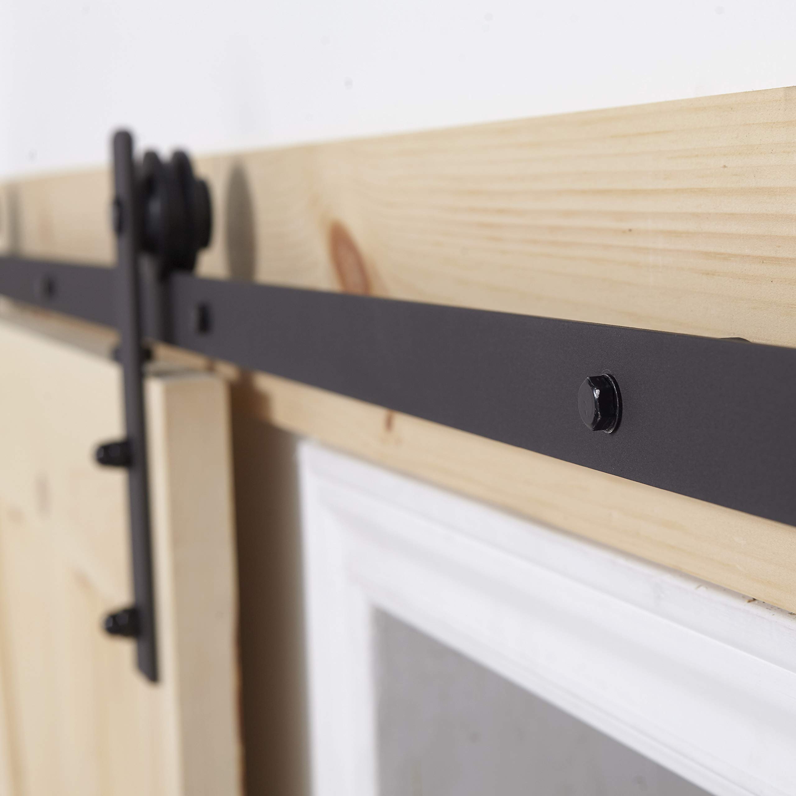 Antique Bronze Sliding Barn Door Hardware Kit - 6.5 Ft Straight Strap for Rustic Home Decor | Perfect for Bedrooms, Closets & Farmhouse Style Interiors