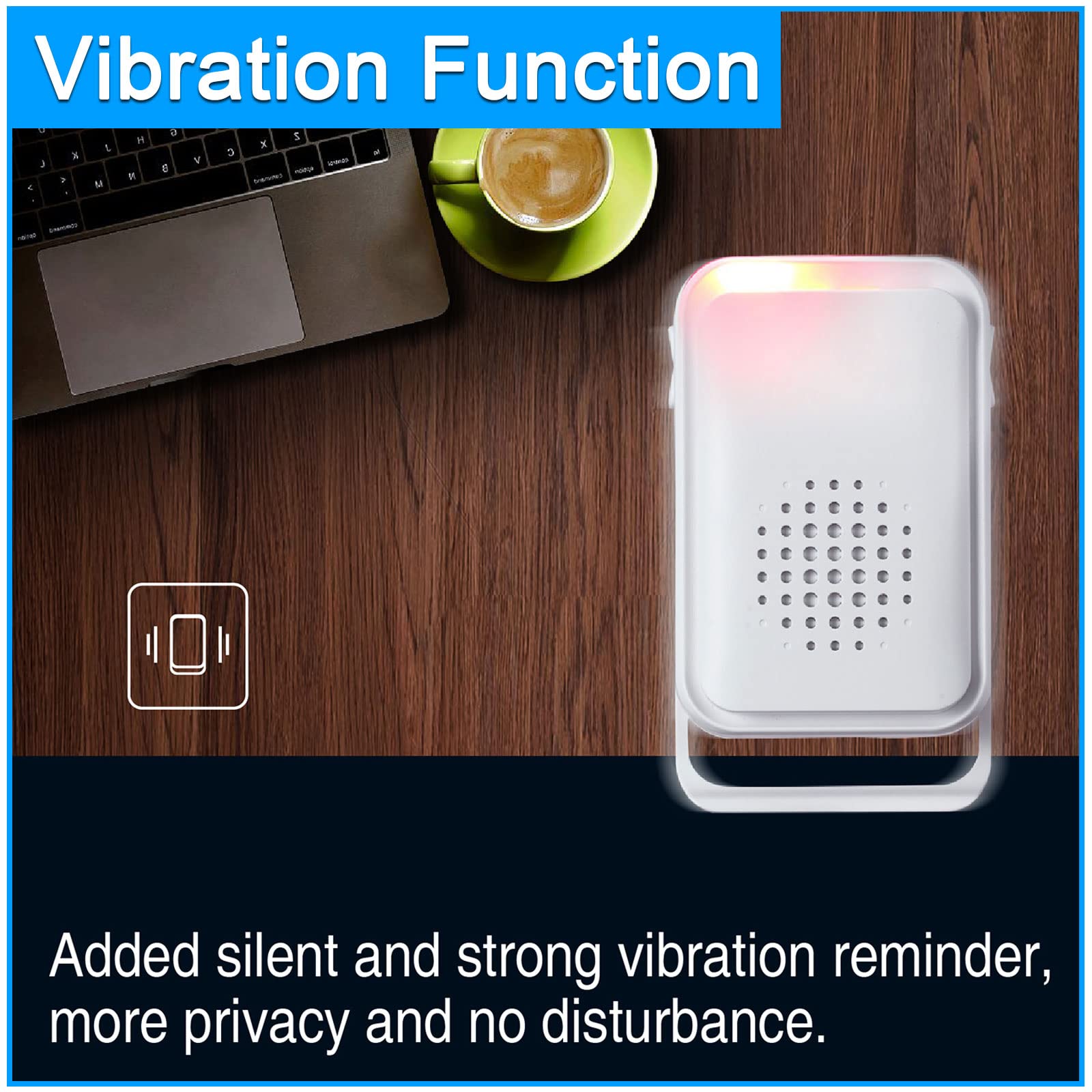 Wireless Motion Sensor Door Chime Alarm - Indoor/Outdoor Entry Alert System with LED & Vibration for Stores, Homes, Elderly Care - Bed Alarm & Security Monitor for Business & Residential Use
