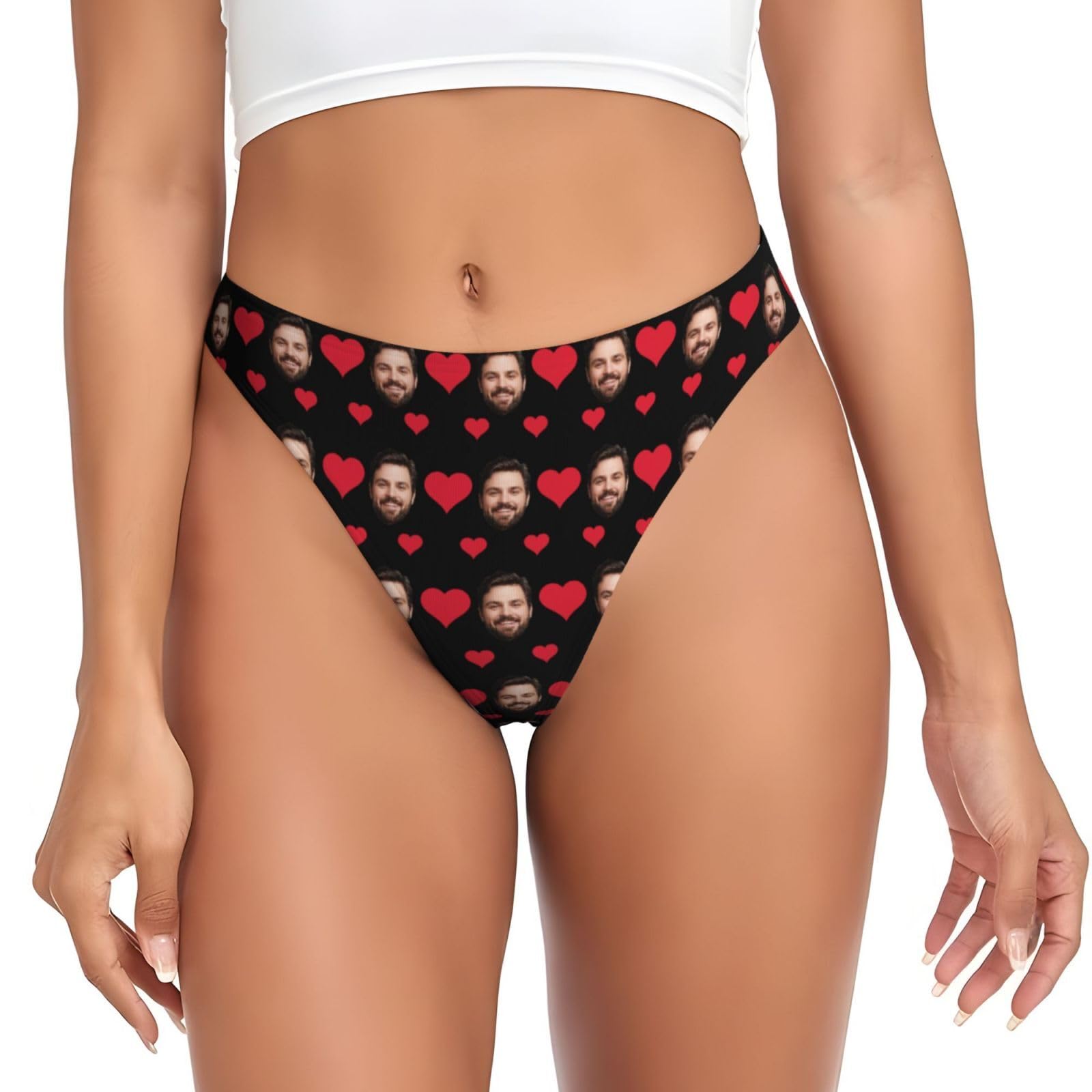 Custom Women's Underwear - Personalized Thongs with Picture, Text & Logo - Funny Gift with Face Print - Perfect for Birthdays, Bachelorette Parties & Unique Gifts