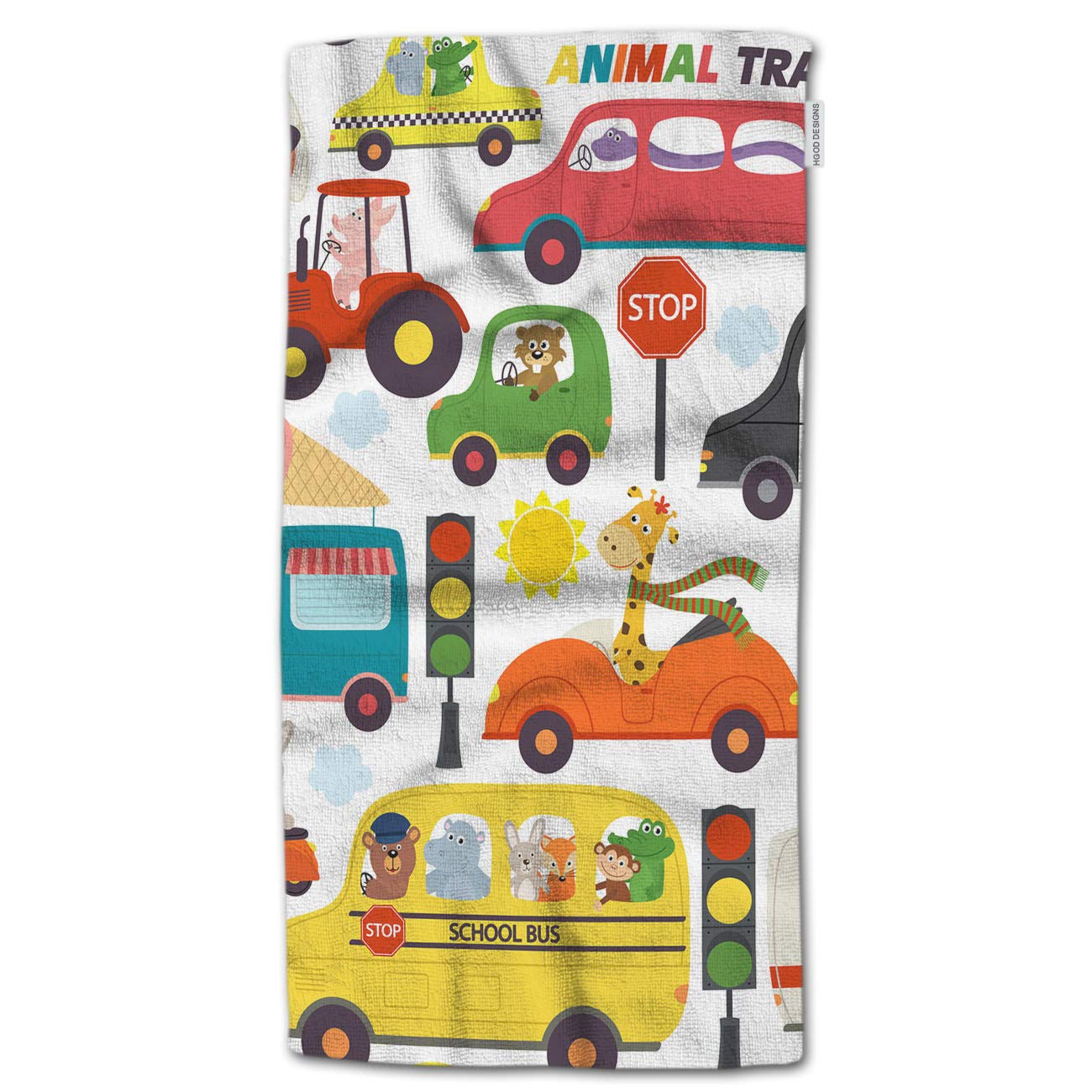 Cute Cartoon Animal Transport Hand Towels - 30