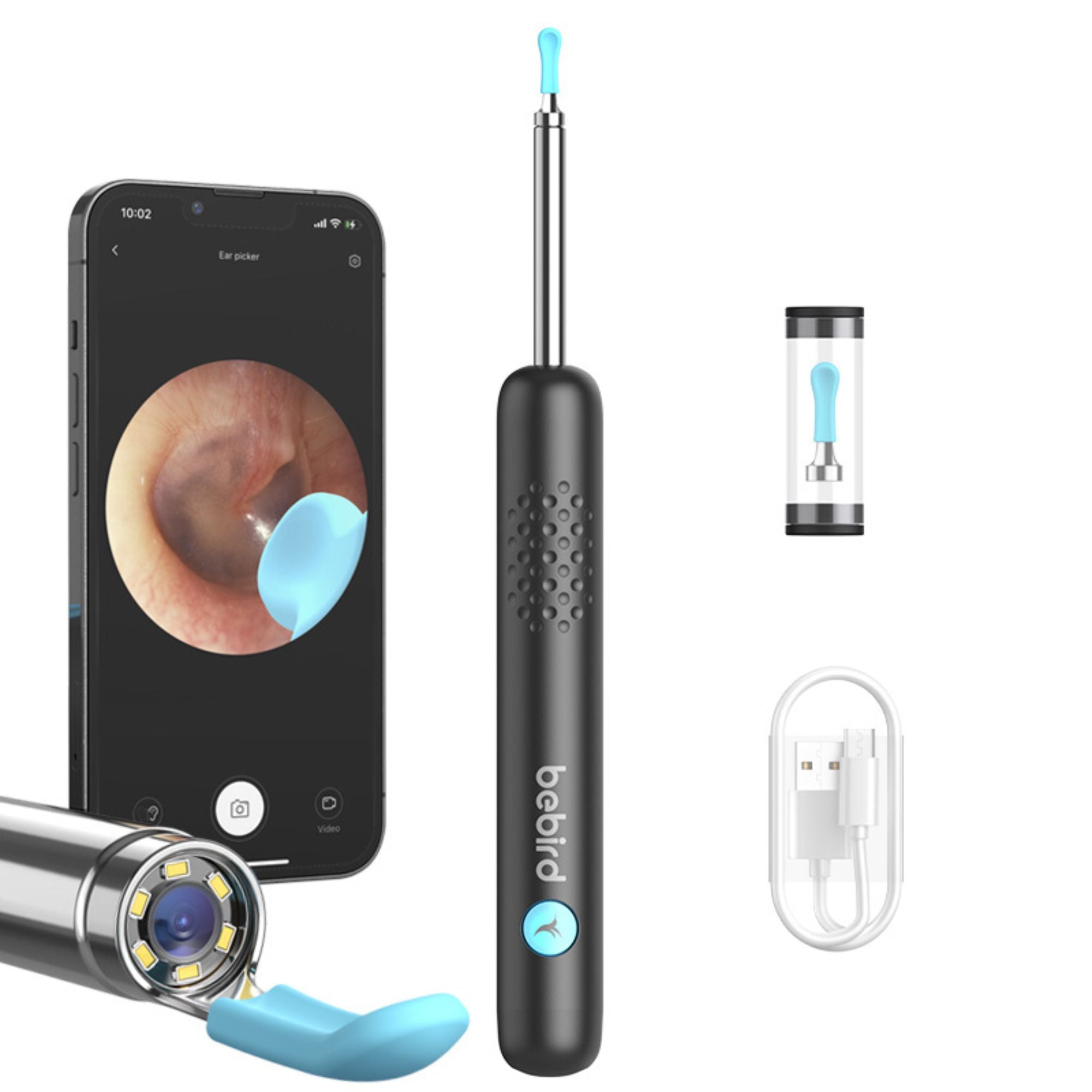Bebird R1 PLUS Smart Ear Wax Removal Tool - Electric Ear Cleaner with Camera, LED Light & Safe Earwax Remover for Adults & Kids - Perfect for Home Use, Travel & Personal Hygiene Care
