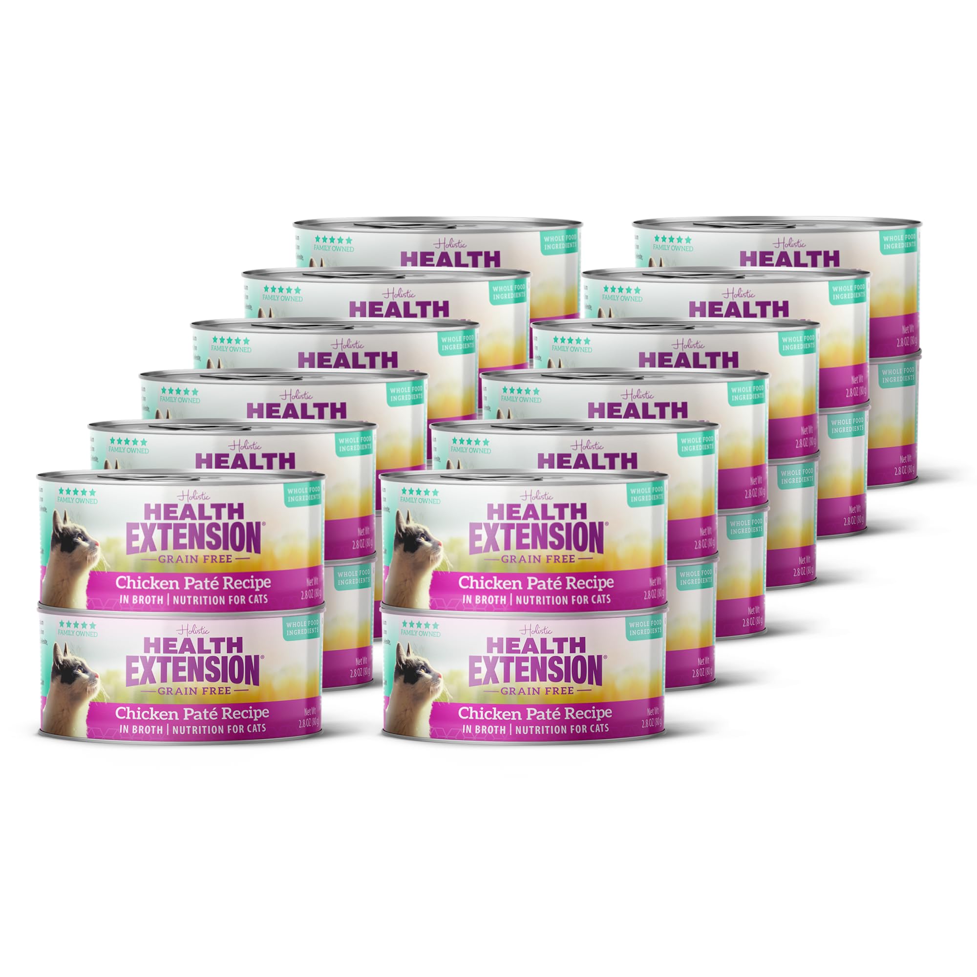 Health Extension Wet Cat Food, 2.8 Oz - Chicken Recipe | High Protein Cat Food with Essential Vitamins & Minerals | Supports Digestive Health & Immune System | Daily Nutrition for Adult Cats | 24-Pack | Perfect for Picky Eaters & Senior Cats