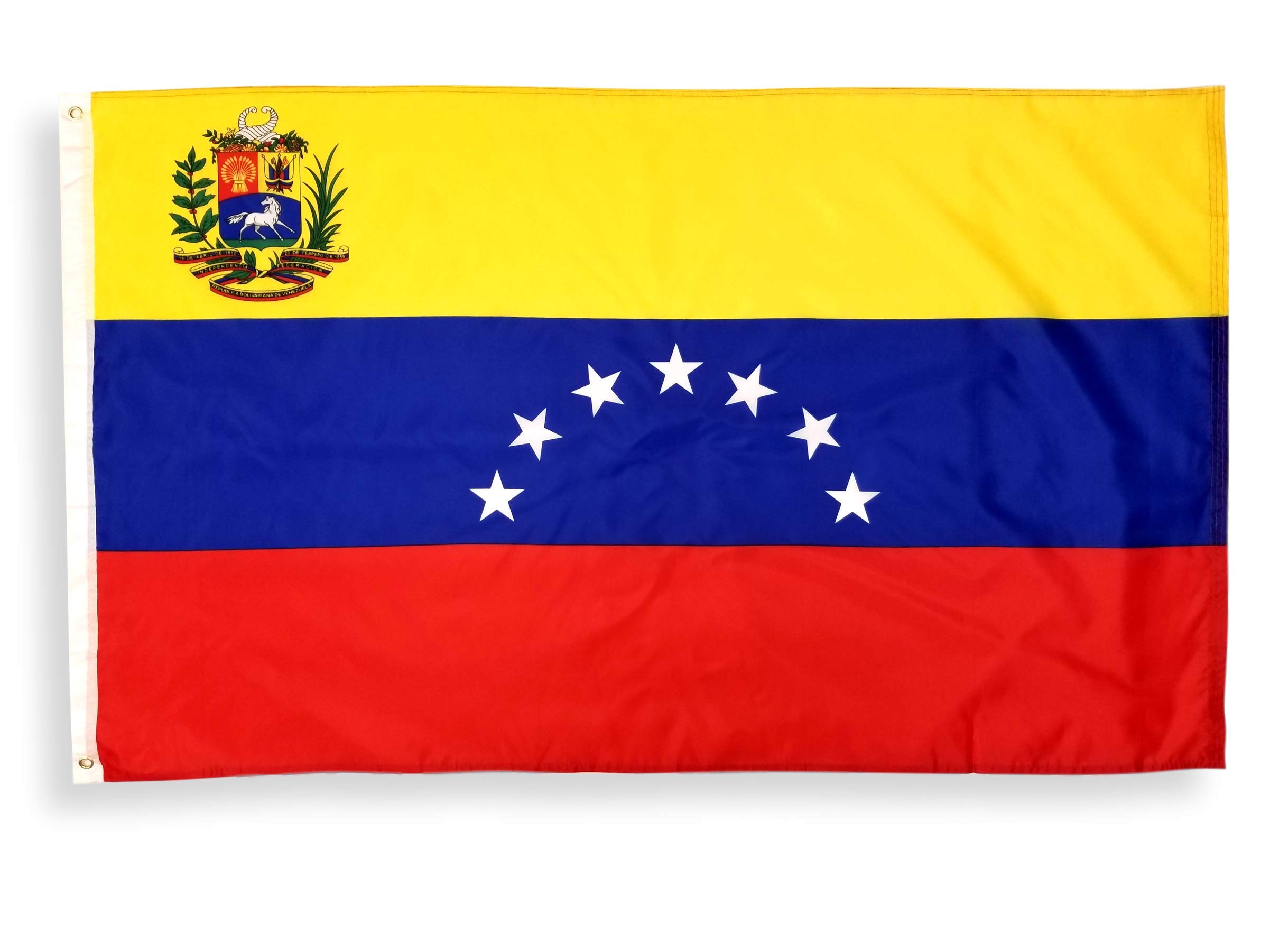 Premium 3x5 Foot Venezuela Flag - 100% Polyester, Double Stitched Edges & Brass Grommets - Durable Venezuelan National Flag for Outdoor, Indoor, Parades & Sporting Events