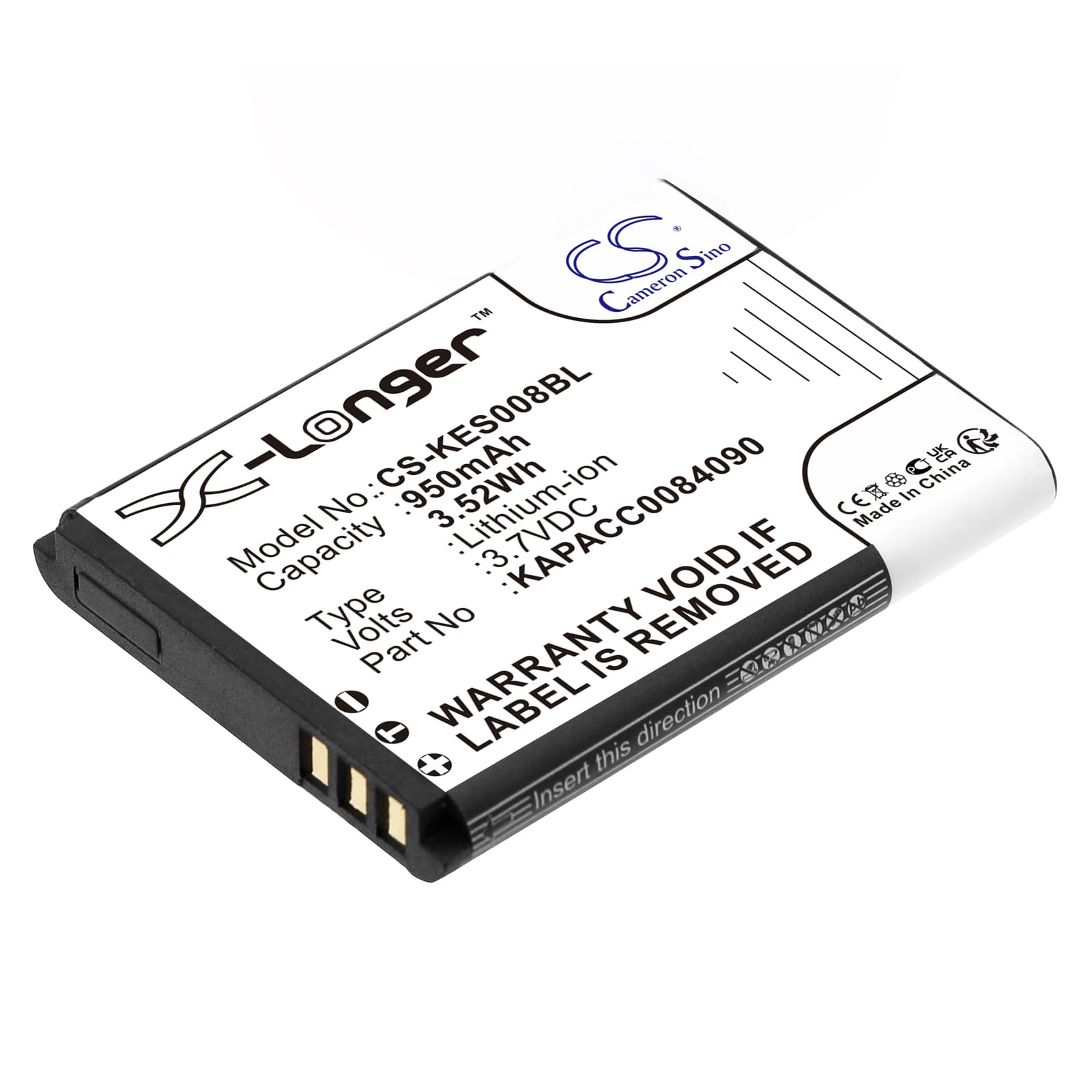 Techtek Replacement Battery Compatible with KAP Else ES-KAP-Ad VR & ESKAPAD - Replaces KAPACC0084090 (Black) - Perfect for VR Headsets, Gaming Controllers, and Portable Devices - FBA Certified