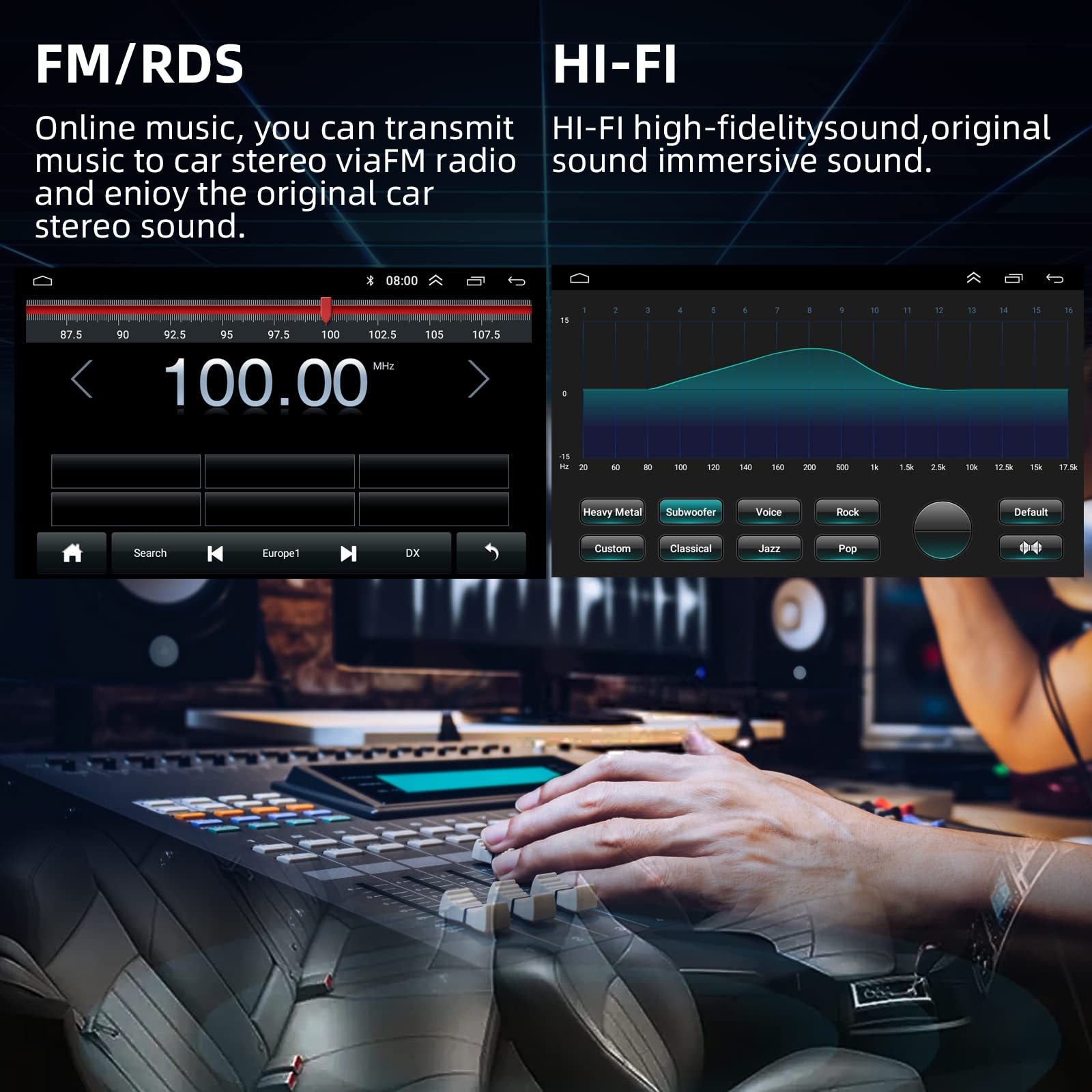 10.1 Inch Android Double Din Car Stereo with Bluetooth, Touch Screen, WiFi, Mirror Link, HiFi Sound, Backup Camera, GPS, FM Radio, 2GB RAM + 32GB ROM - Supports Apple CarPlay & Android Auto for Seamless Connectivity - Perfect for Road Trips, Commuting & Hands-Free Driving