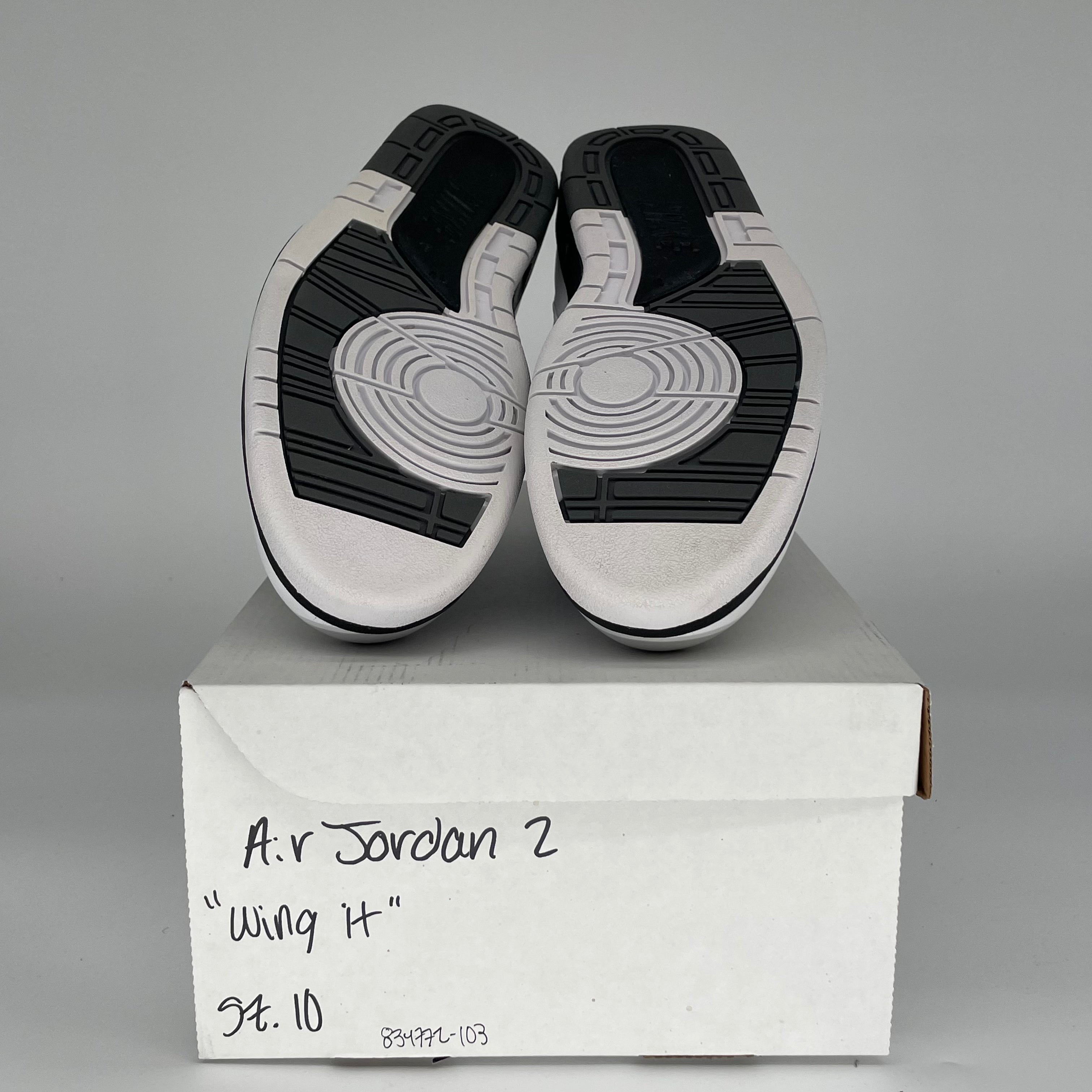 Original Air Jordan 2 Retro 'Wing It' White/Black Size 10 Men's Basketball Shoes 834272-103 - Perfect for Streetwear & Court Performance