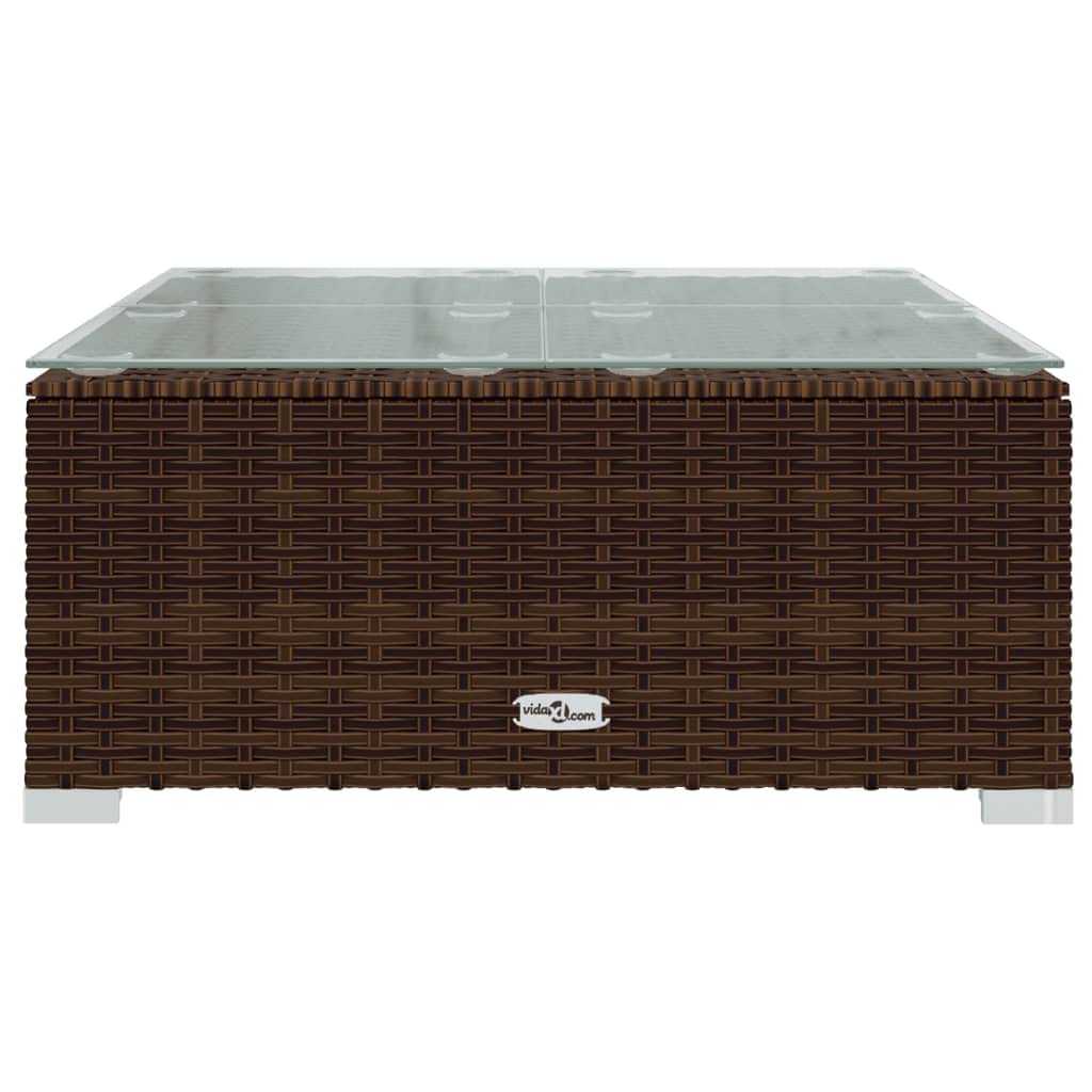 vidaXL 5-Piece Patio Lounge Set - Durable Poly Rattan Outdoor Furniture with Weather-Resistant Cushions & Modular Design, Brown - Perfect for Backyard, Garden, Poolside or Terrace Relaxation