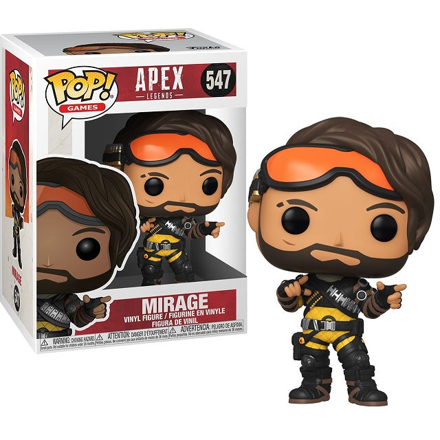 Apex Legends Mirage Pop! Vinyl Figure #547 - Exclusive Collectible for Gamers & Fans - Perfect for Display, Gifts, and Gaming Room Decor