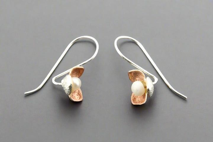 Elegant Mariposa Pearl Earrings in Sterling Silver & Gold - Perfect for Weddings, Parties & Special Occasions