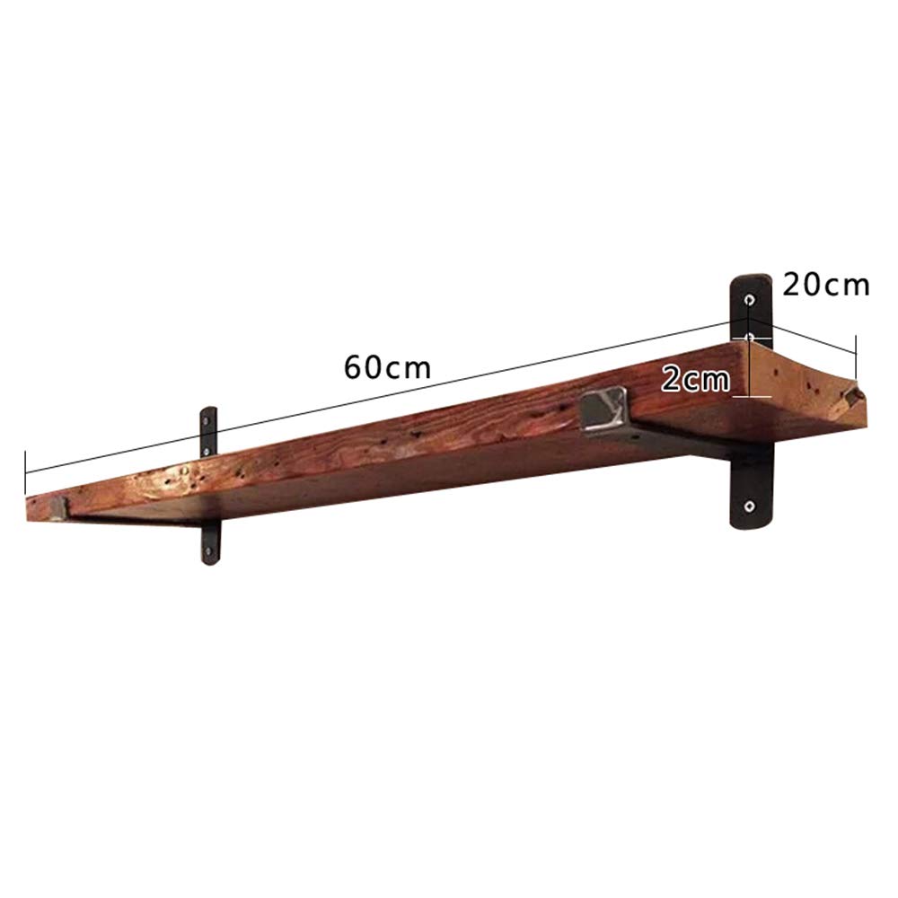 YNN Solid Wood Wall Shelf - One-Word Partition Floating Shelves for Living Room Decor, Wall Mounted Display Shelf (60x20x2cm) - Perfect for Books, Plants & Home Decor Organization