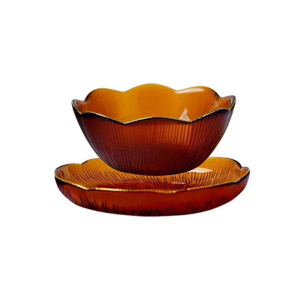 VIORED Clear Glass Salad Bowl - Large Serving Bowl for Fruits, Vegetables, Oats, Desserts & Snacks - Perfect for Kitchen, Dining Room & Party Serving (Set of 2, B2PC Color)