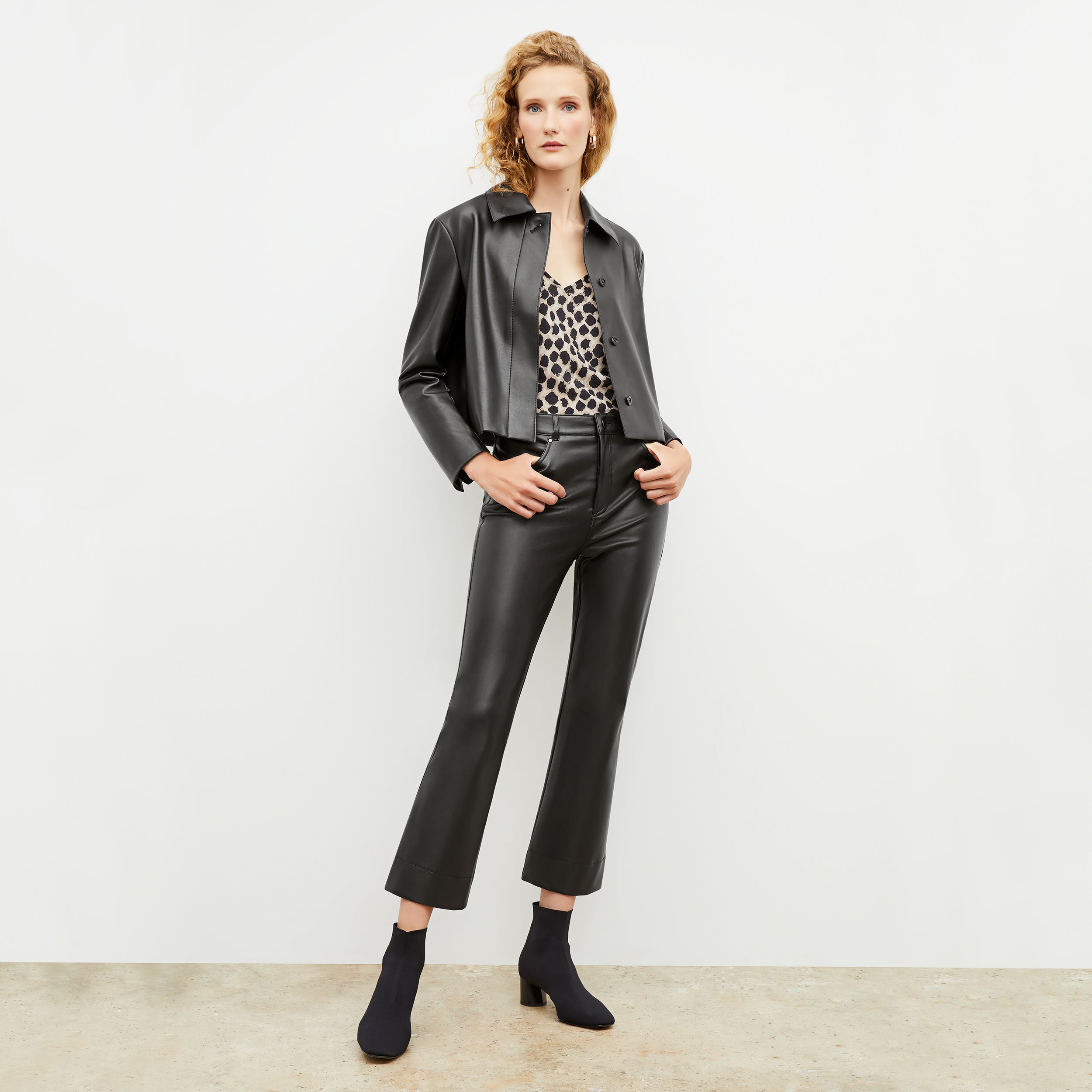 Vegan Leather Archie Pants for Women - High Waisted Faux Leather Leggings, Stretchy & Comfortable - Perfect for Casual Wear, Night Out, and Office Outfits
