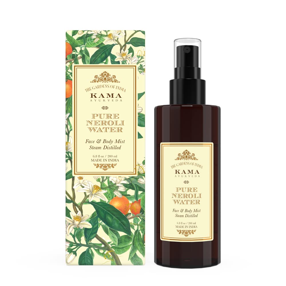 Kama Ayurveda Pure Neroli Water Facial Toner - 200ml | Organic Hydrating Mist for Glowing Skin | Perfect for Daily Skincare Routine & Travel