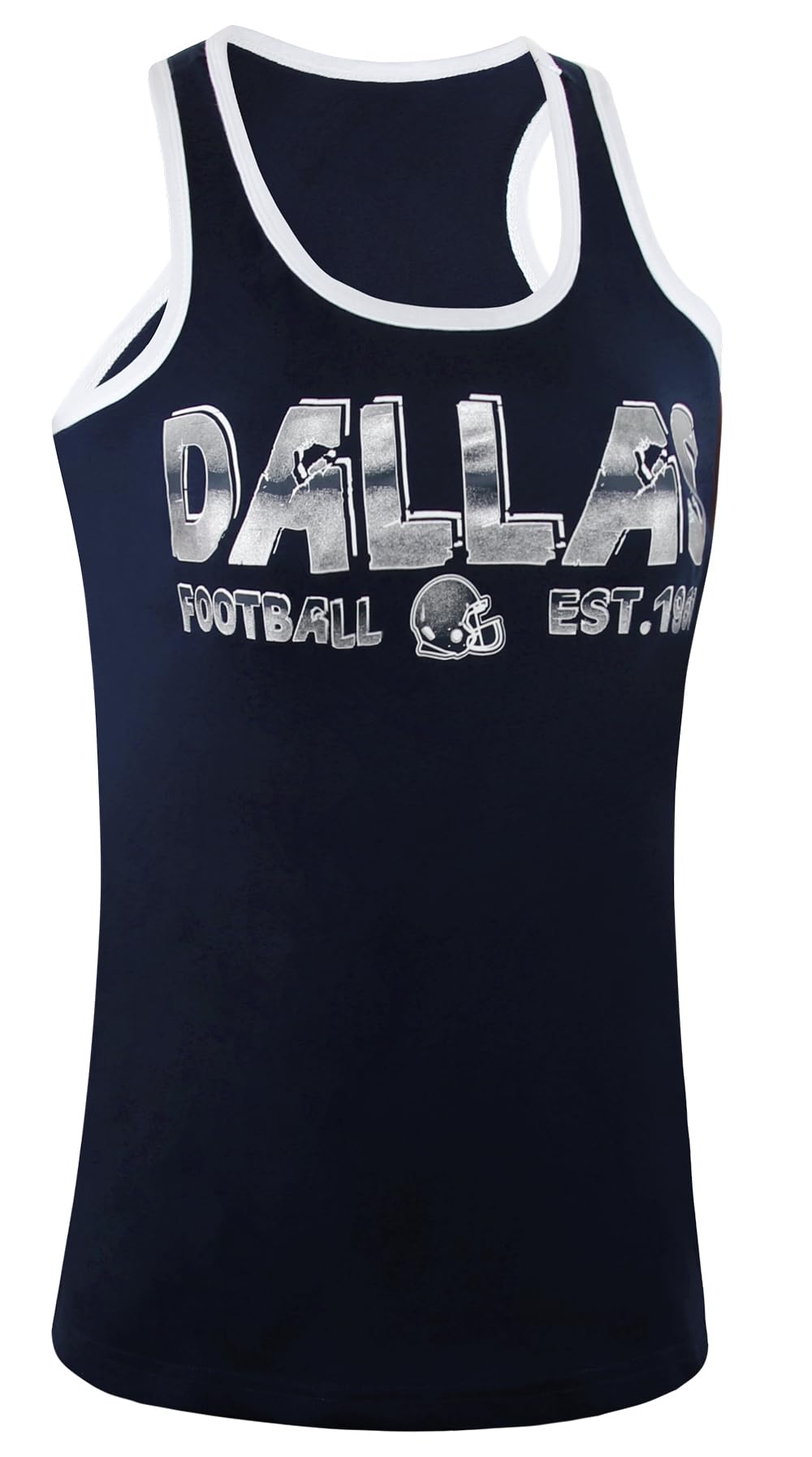 Women's Athletic Tank Top - Breathable Sports Vest for Football Fans - Navy & White - Perfect for Game Day & Gym Workouts
