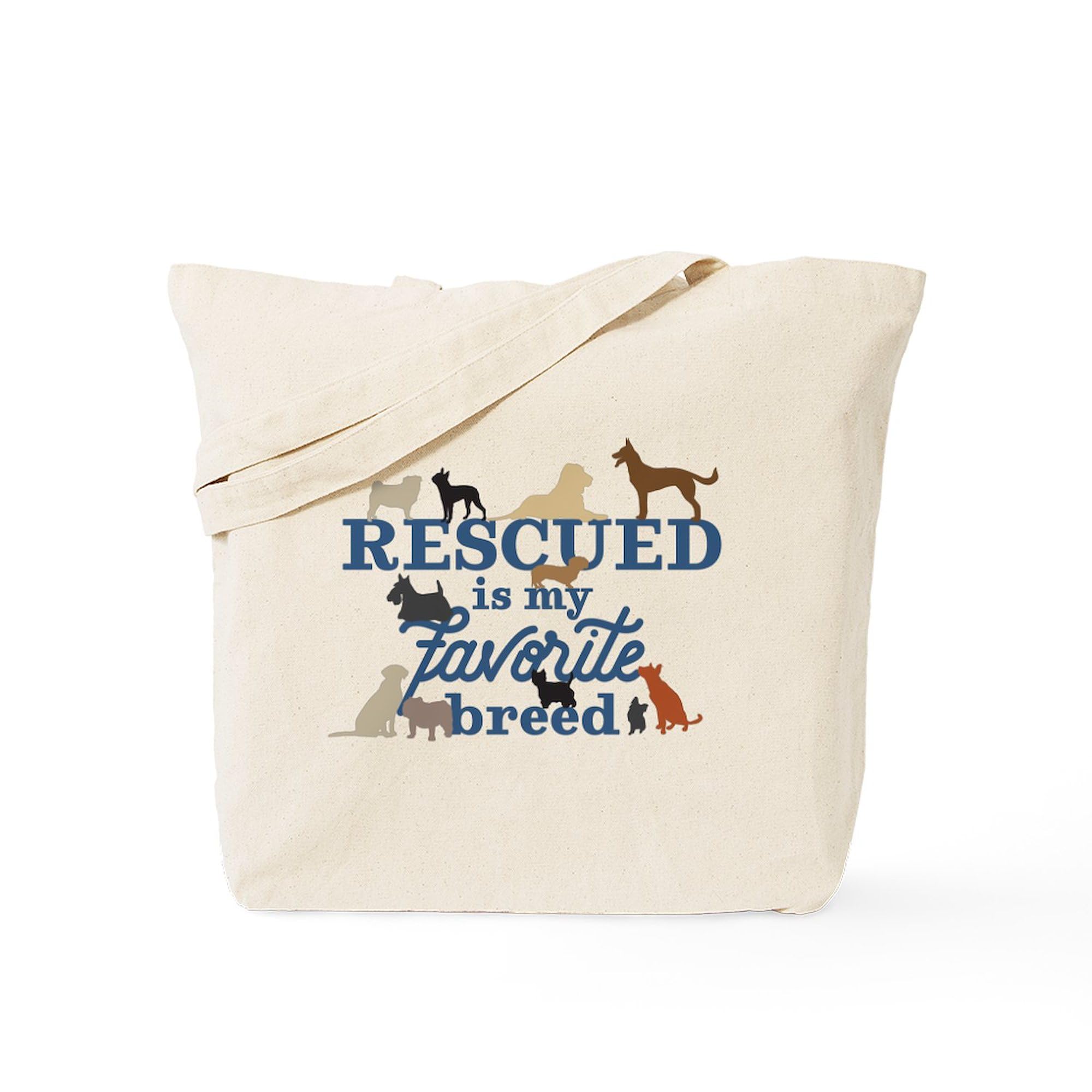 Rescued Is My Favorite Breed Canvas Tote Bag - Eco-Friendly Reusable Shopping Bag for Groceries, Beach & Pet Lovers