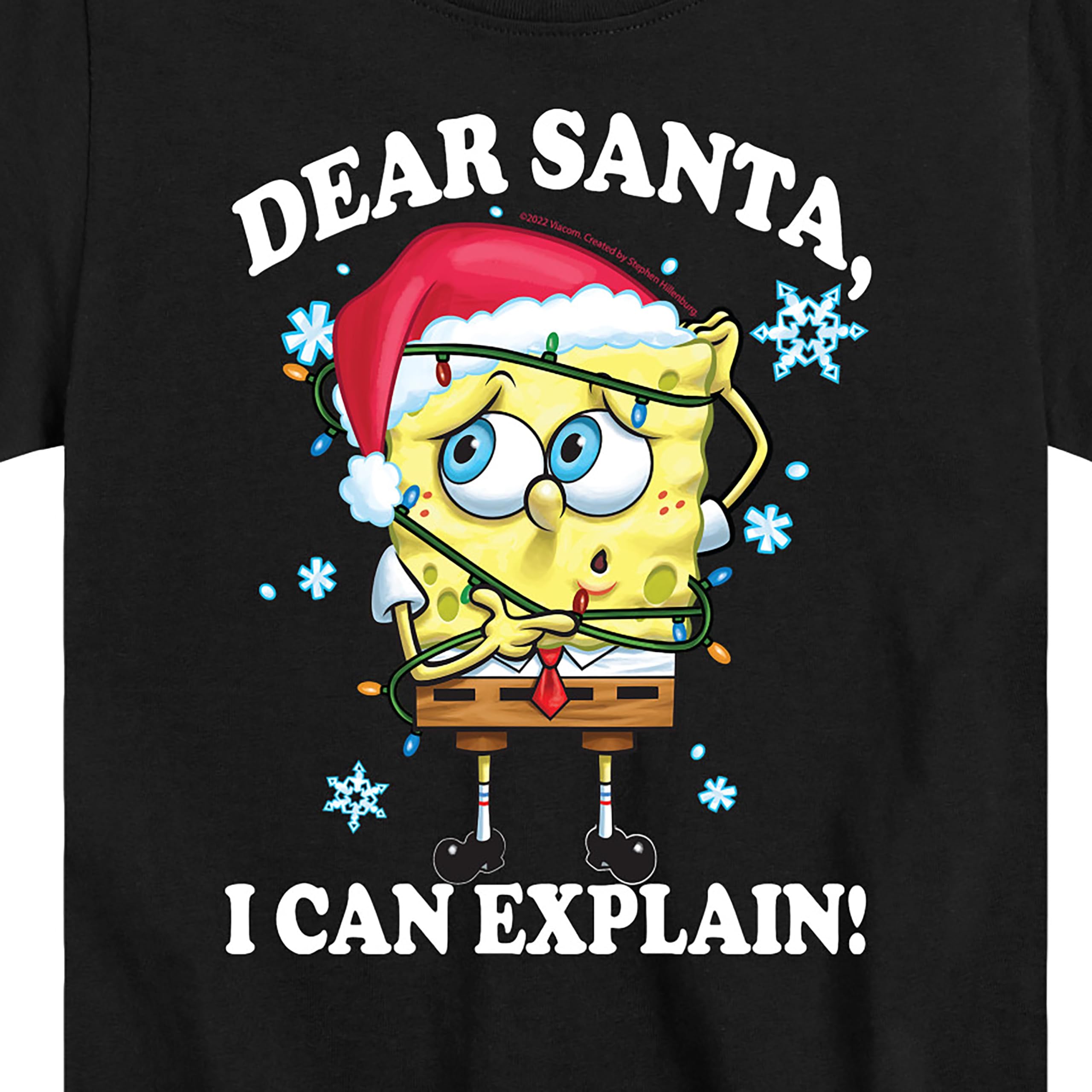 Spongebob Squarepants Dear Santa Graphic T-Shirt for Toddlers & Kids - Soft Cotton Short Sleeve Tee - Perfect for Christmas Gifts, Holiday Parties & Casual Wear