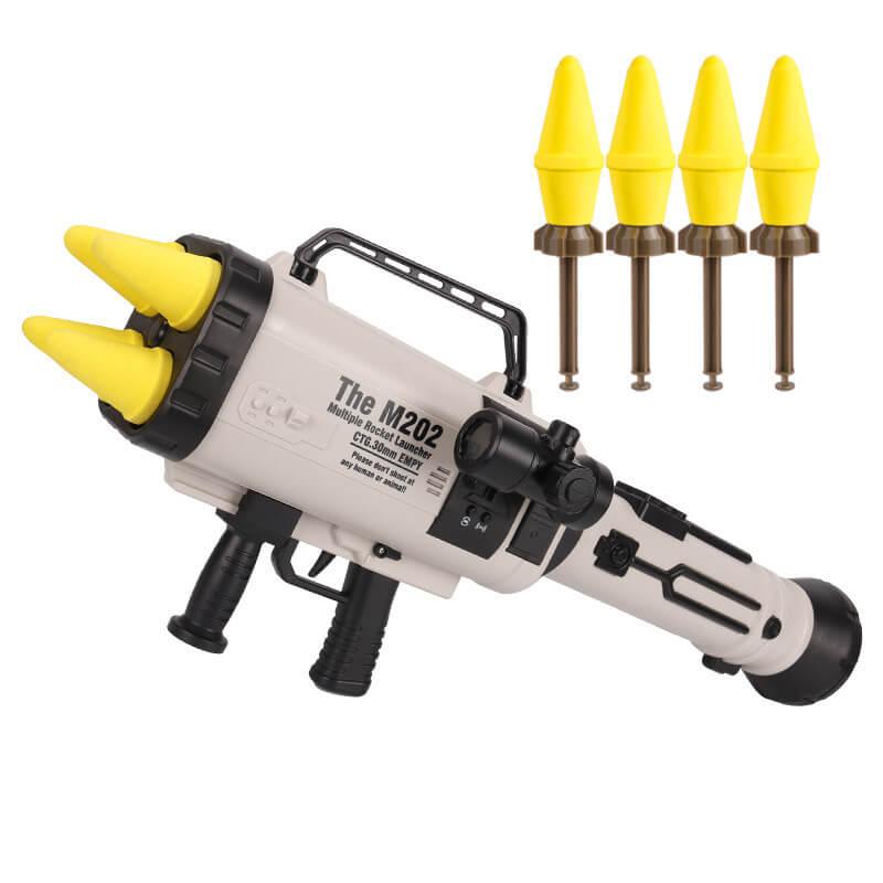M202 Quadruple Rocket Launcher Blaster Toy - Realistic Foam Dart Shooting Toy for Outdoor Play, Nerf Battles & Backyard Fun - Perfect for Kids, Teens & Adults (Ages 8+)