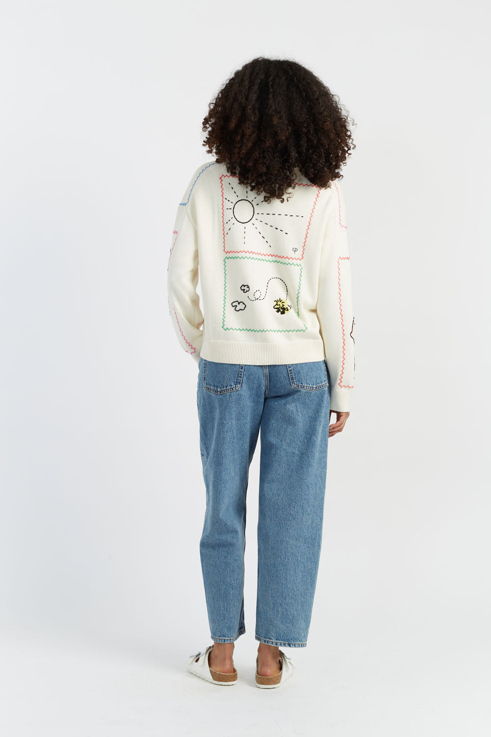 Soft Cream Cotton Peanuts Vacation Cardigan Sweater - Cozy Loungewear for Women & Men - Perfect for Travel, Relaxing at Home, and Casual Outings
