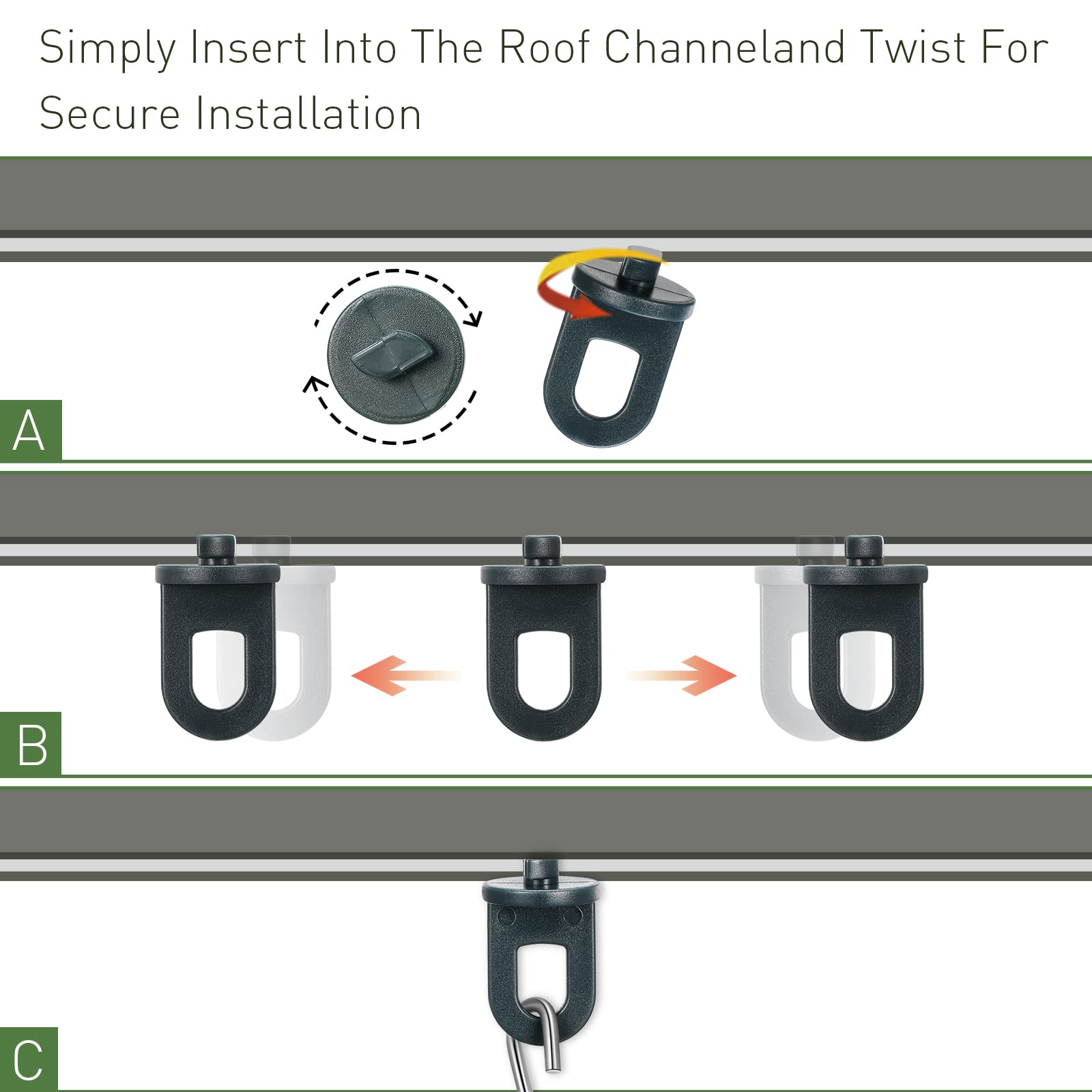 Ripeng 100-Piece Greenhouse Hooks Hangers - Heavy Duty Stainless Steel S Hooks with Twist Clips for Hanging Plants, Plastic Insulation Netting & Shading - Perfect for Outdoor Garden, Greenhouse & Vertical Farming