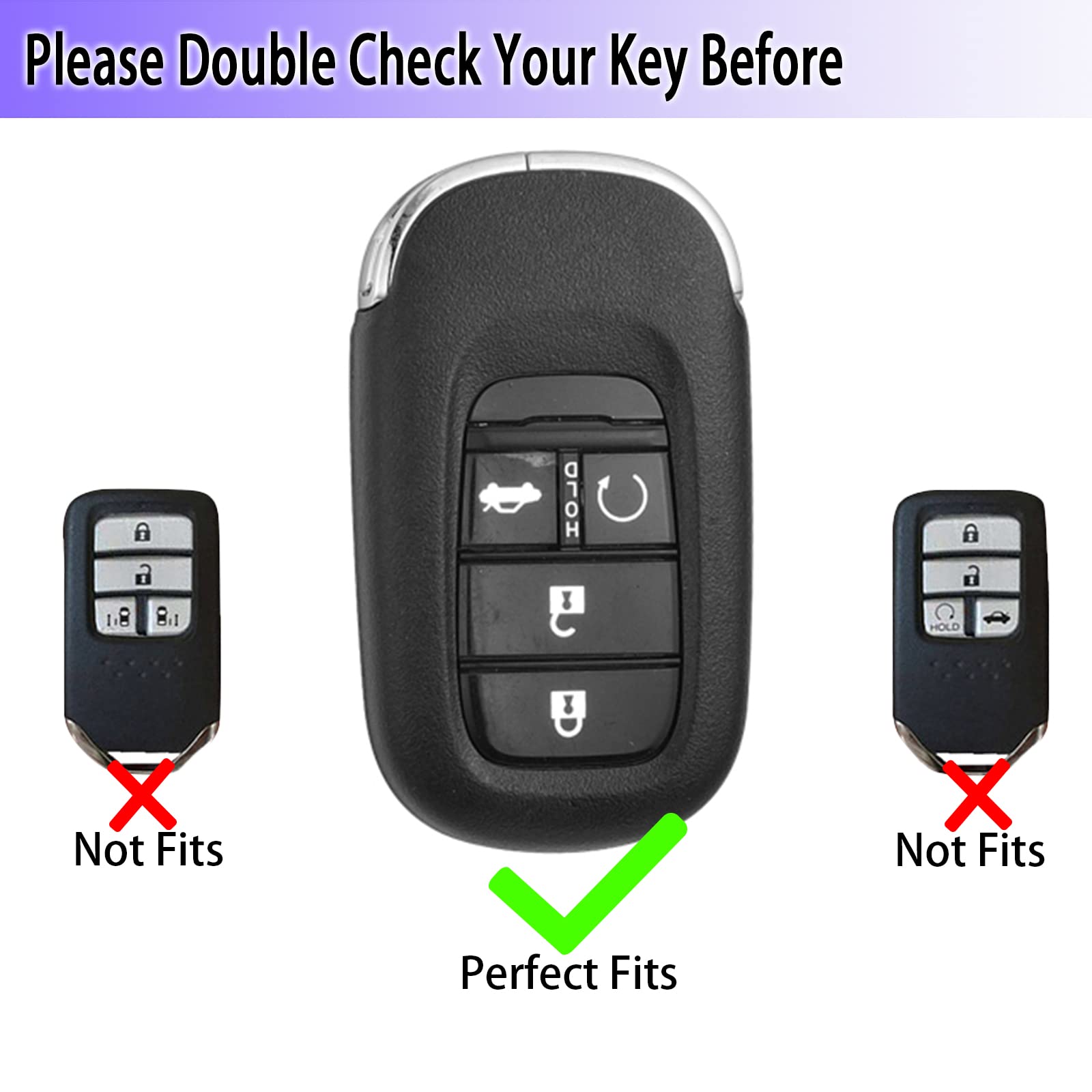 2022 Honda Key Fob Cover with Gold Keychain - Compatible with Accord, Civic, CRV, Pilot, Odyssey - Smart Remote Key Case Protector - Perfect for Car Key Protection & Style Enhancement