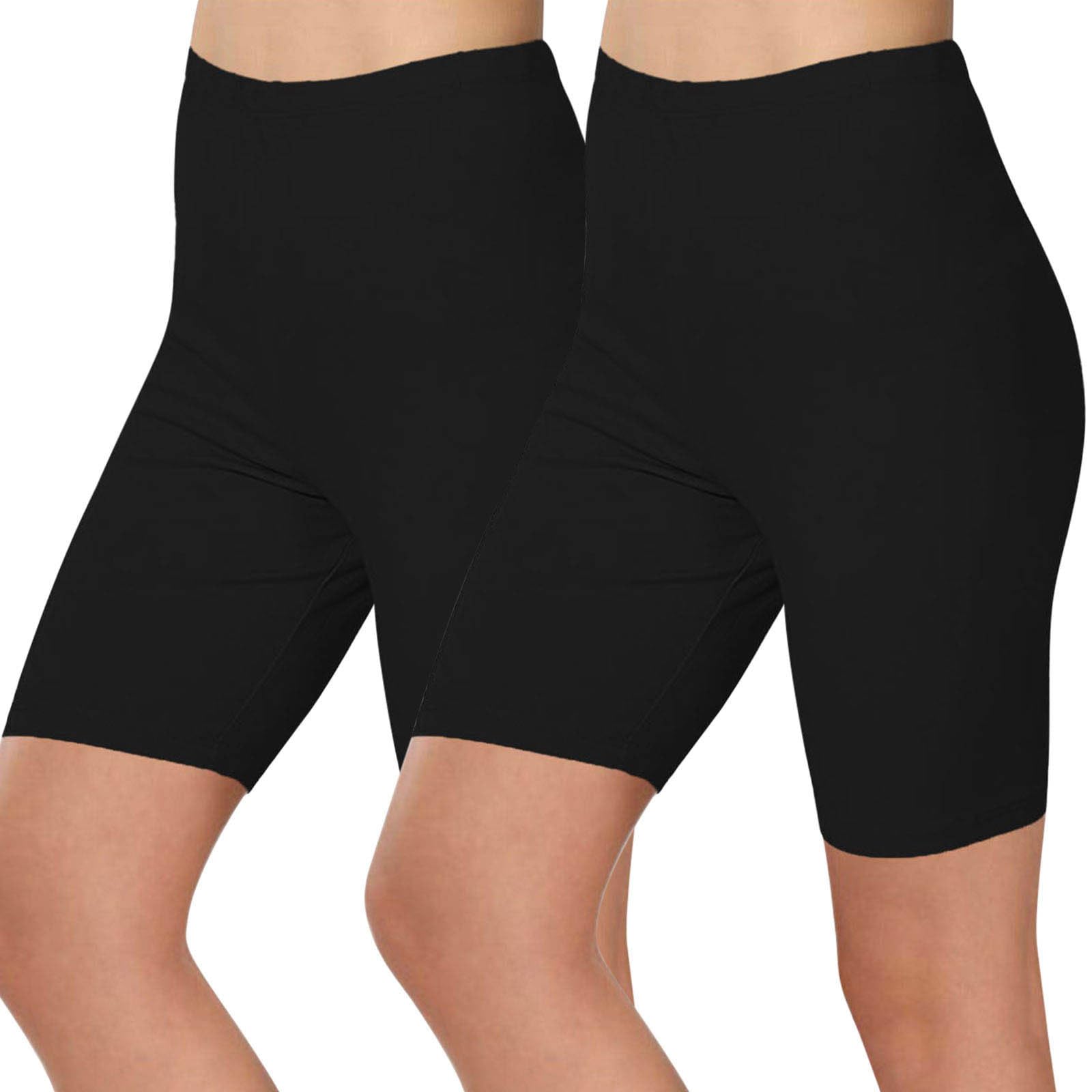 High Waisted Legging Shorts for Women 2 Pack - Plus Size Workout Shorts, Yoga Shorts, Casual Underwear Bottoms for Summer, Gym, Running, and Lounge