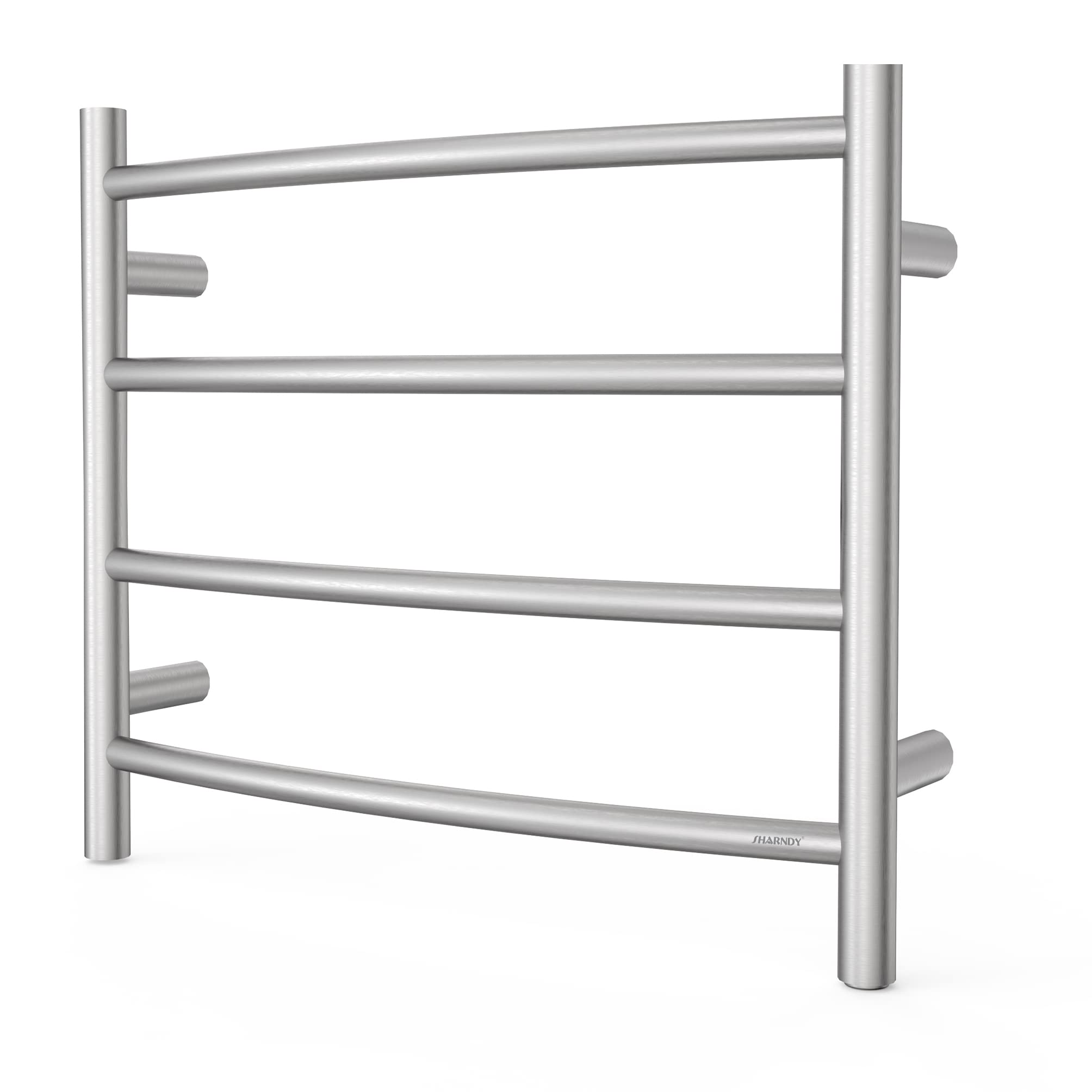 Premium Brushed Nickel Electric Towel Warmer - Wall Mounted Bathroom Heated Towel Rack with 4 Stainless Steel Bars (16.54x23.62x5.51 inches, 40W) - Perfect for Spa-Like Bathroom Luxury & Quick Drying